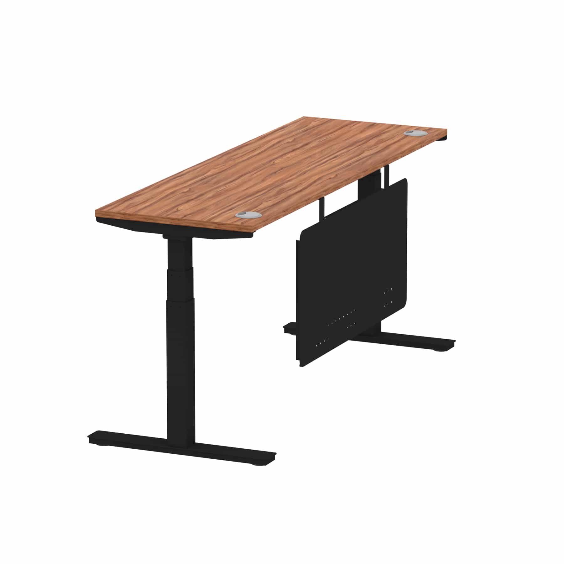 Air Height Adjustable Slimline Desk With Cable Ports With Steel Modesty Panel - Image 207