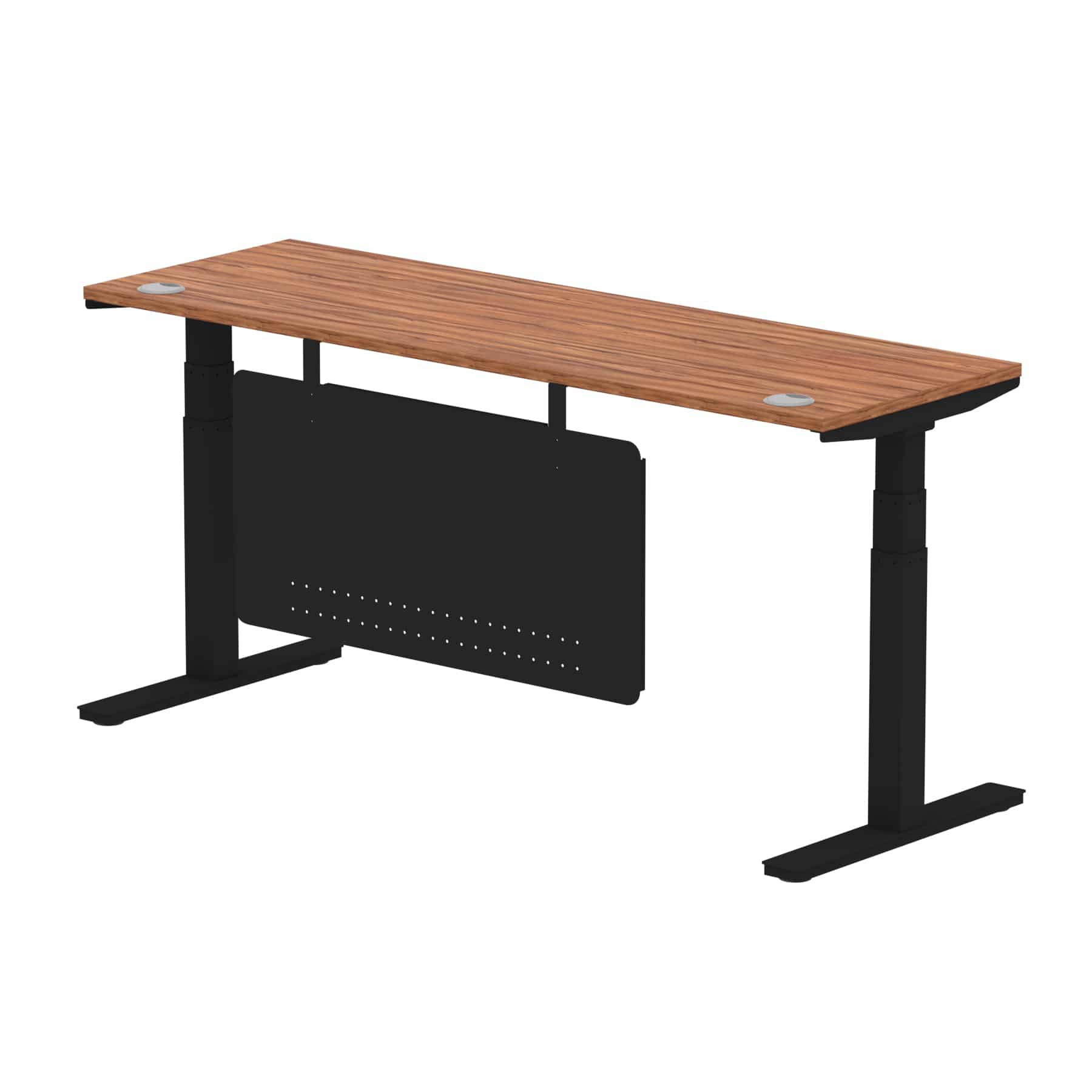 Air Height Adjustable Slimline Desk With Cable Ports With Steel Modesty Panel - Image 209