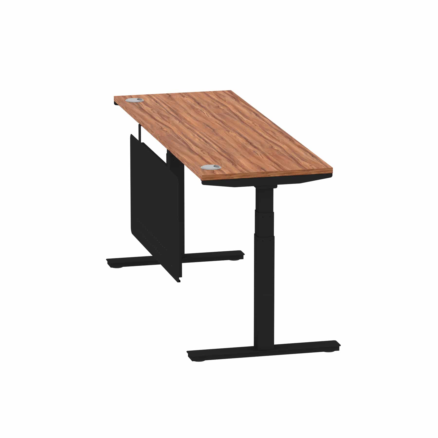 Air Height Adjustable Slimline Desk With Cable Ports With Steel Modesty Panel - Image 210