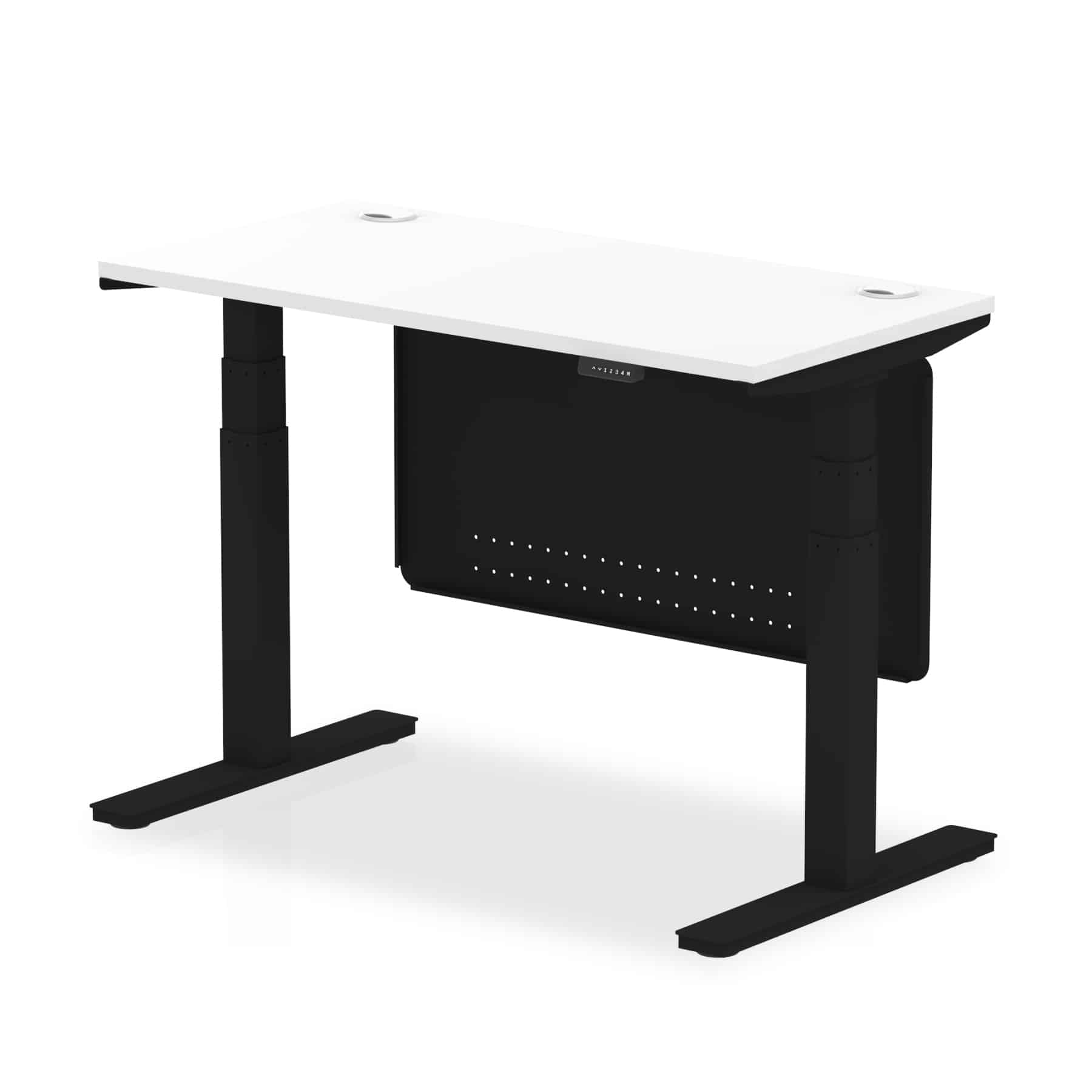 Air Height Adjustable Slimline Desk With Cable Ports With Steel Modesty Panel - Image 7