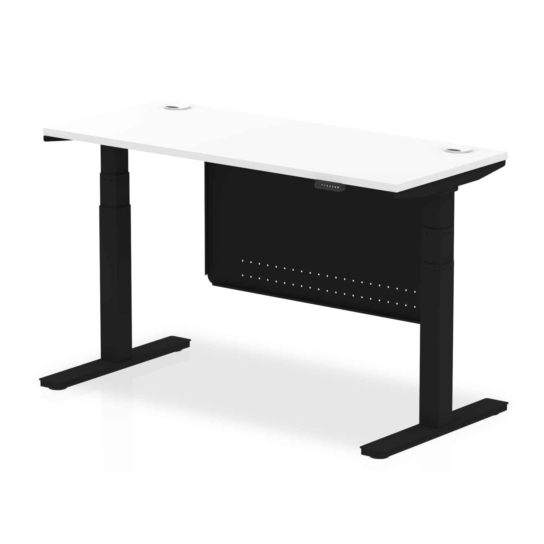Air Height Adjustable Slimline Desk With Cable Ports With Steel Modesty Panel - Image 67