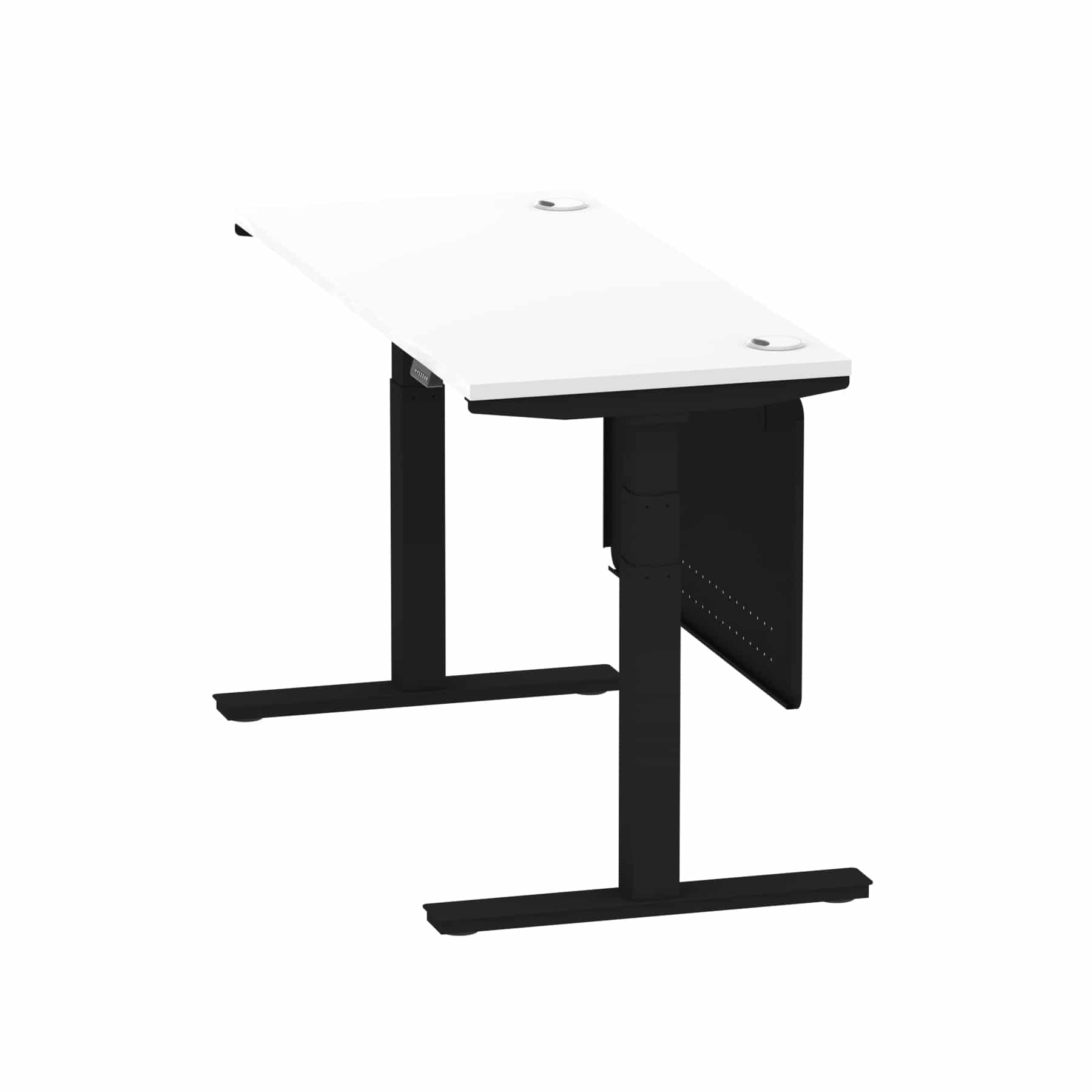 Air Height Adjustable Slimline Desk With Cable Ports With Steel Modesty Panel - Image 68