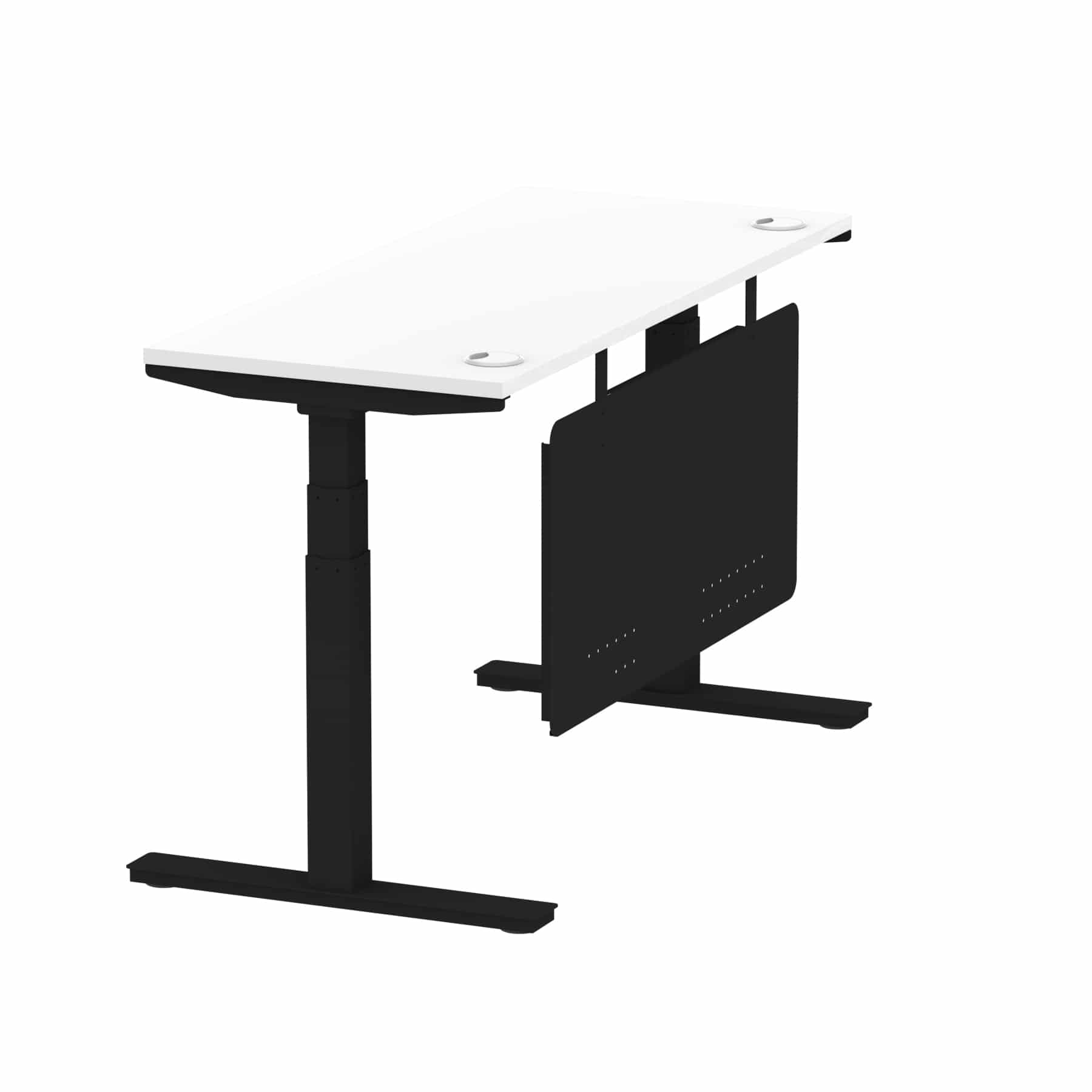 Air Height Adjustable Slimline Desk With Cable Ports With Steel Modesty Panel - Image 69
