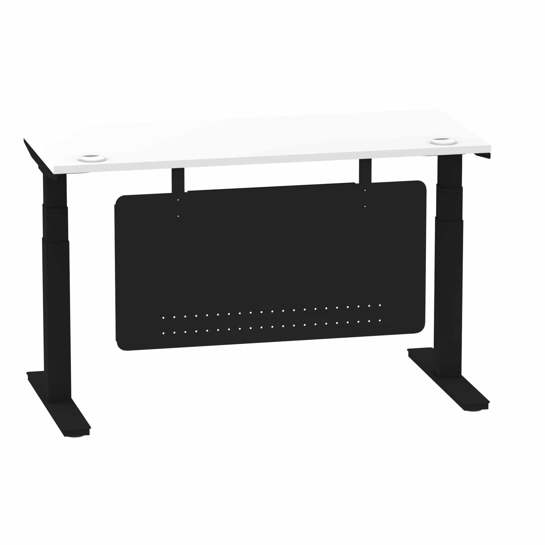 Air Height Adjustable Slimline Desk With Cable Ports With Steel Modesty Panel - Image 70