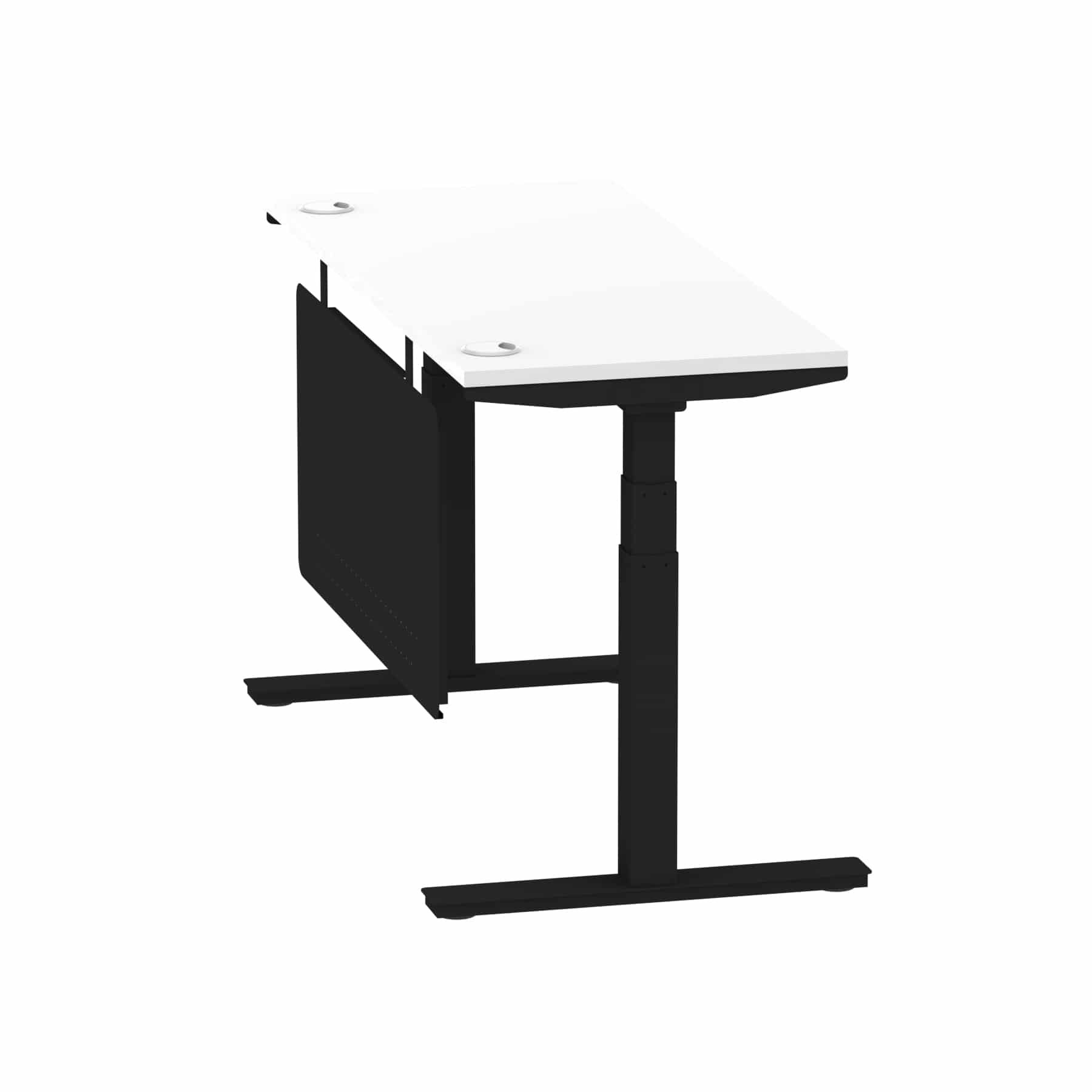 Air Height Adjustable Slimline Desk With Cable Ports With Steel Modesty Panel - Image 72