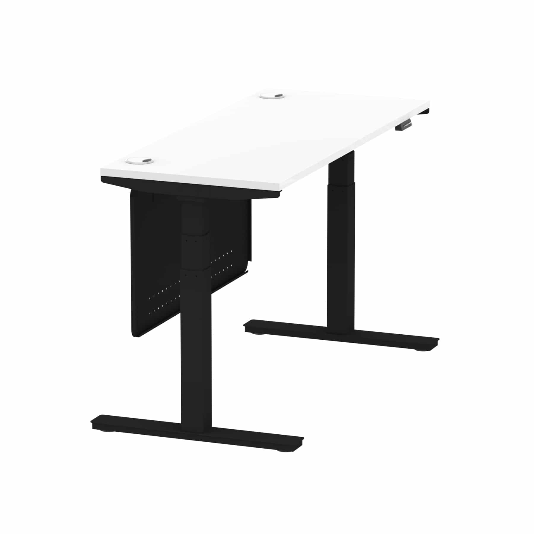 Air Height Adjustable Slimline Desk With Cable Ports With Steel Modesty Panel - Image 73