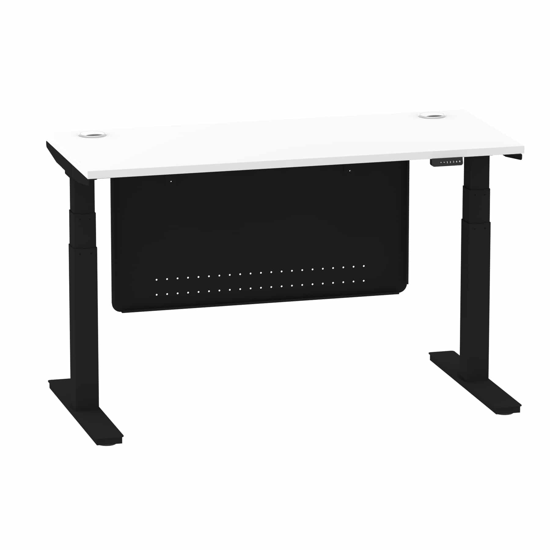 Air Height Adjustable Slimline Desk With Cable Ports With Steel Modesty Panel - Image 74