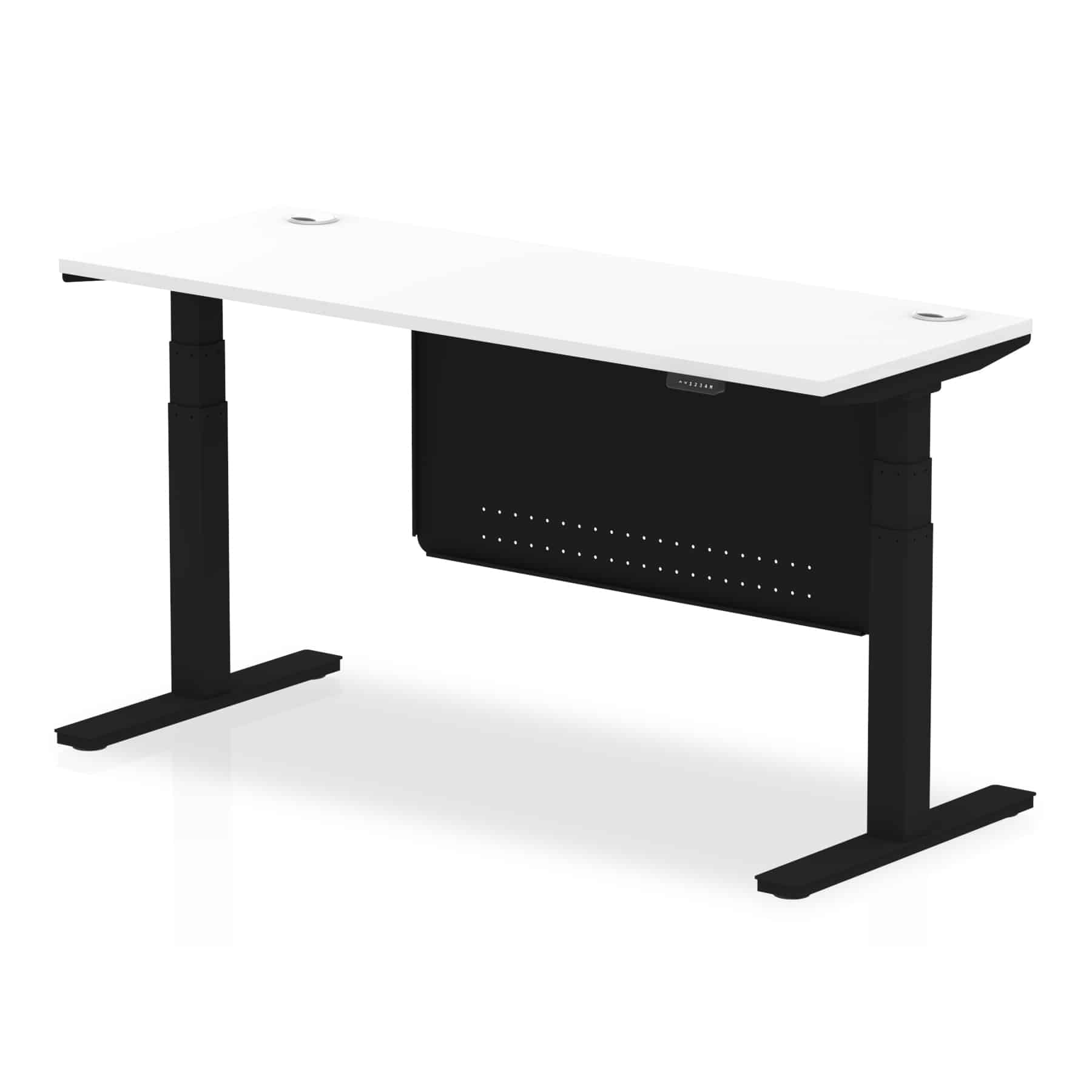 Air Height Adjustable Slimline Desk With Cable Ports With Steel Modesty Panel - Image 169