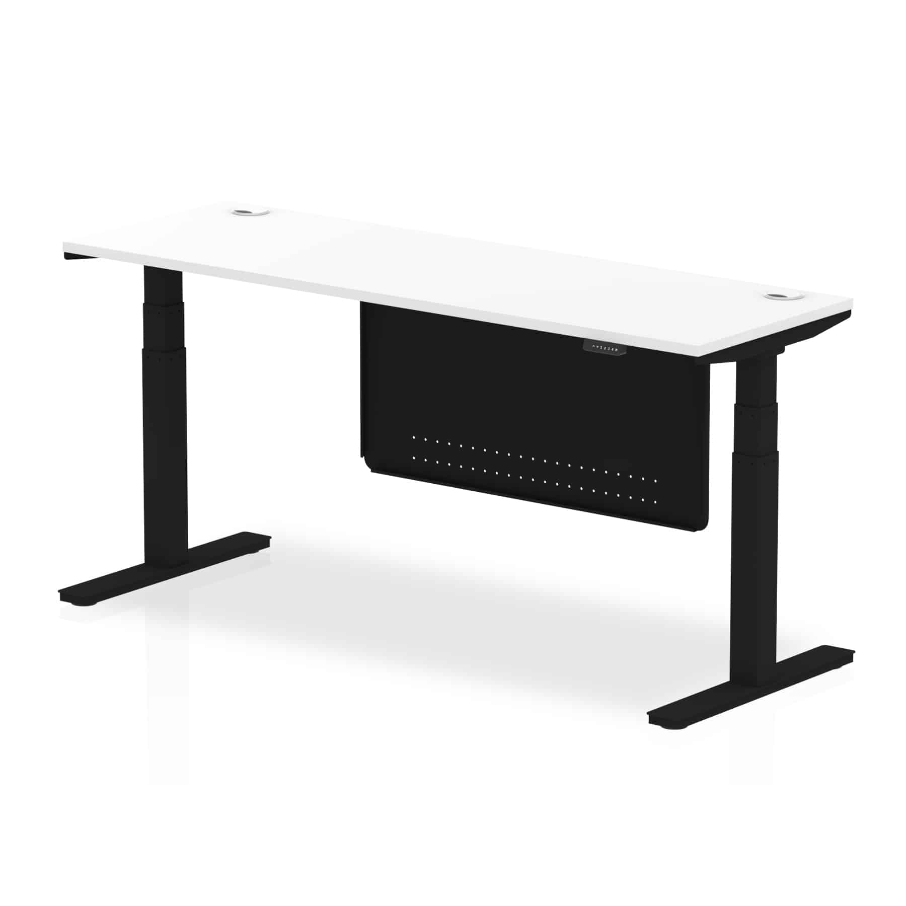 Air Height Adjustable Slimline Desk With Cable Ports With Steel Modesty Panel - Image 229
