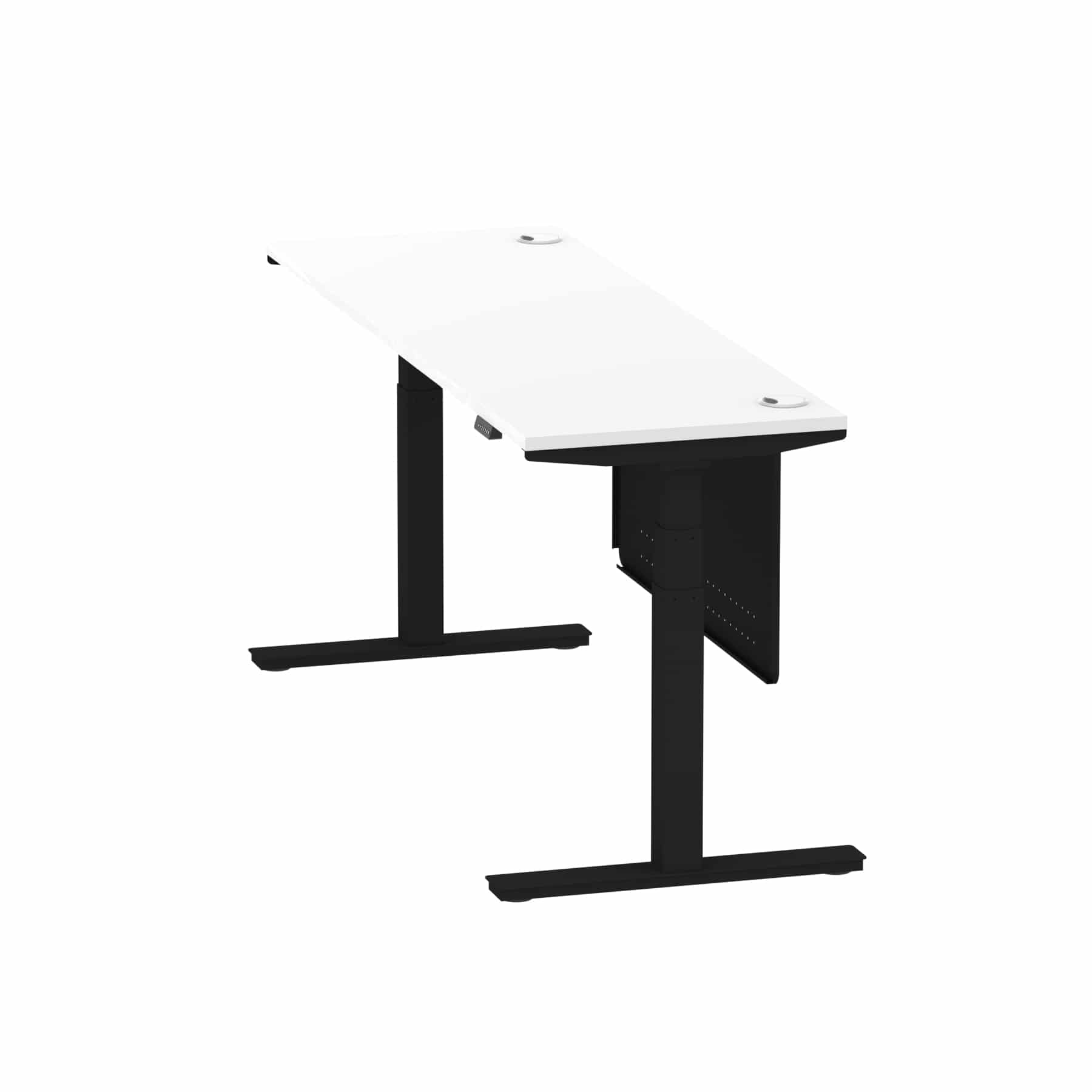 Air Height Adjustable Slimline Desk With Cable Ports With Steel Modesty Panel - Image 230