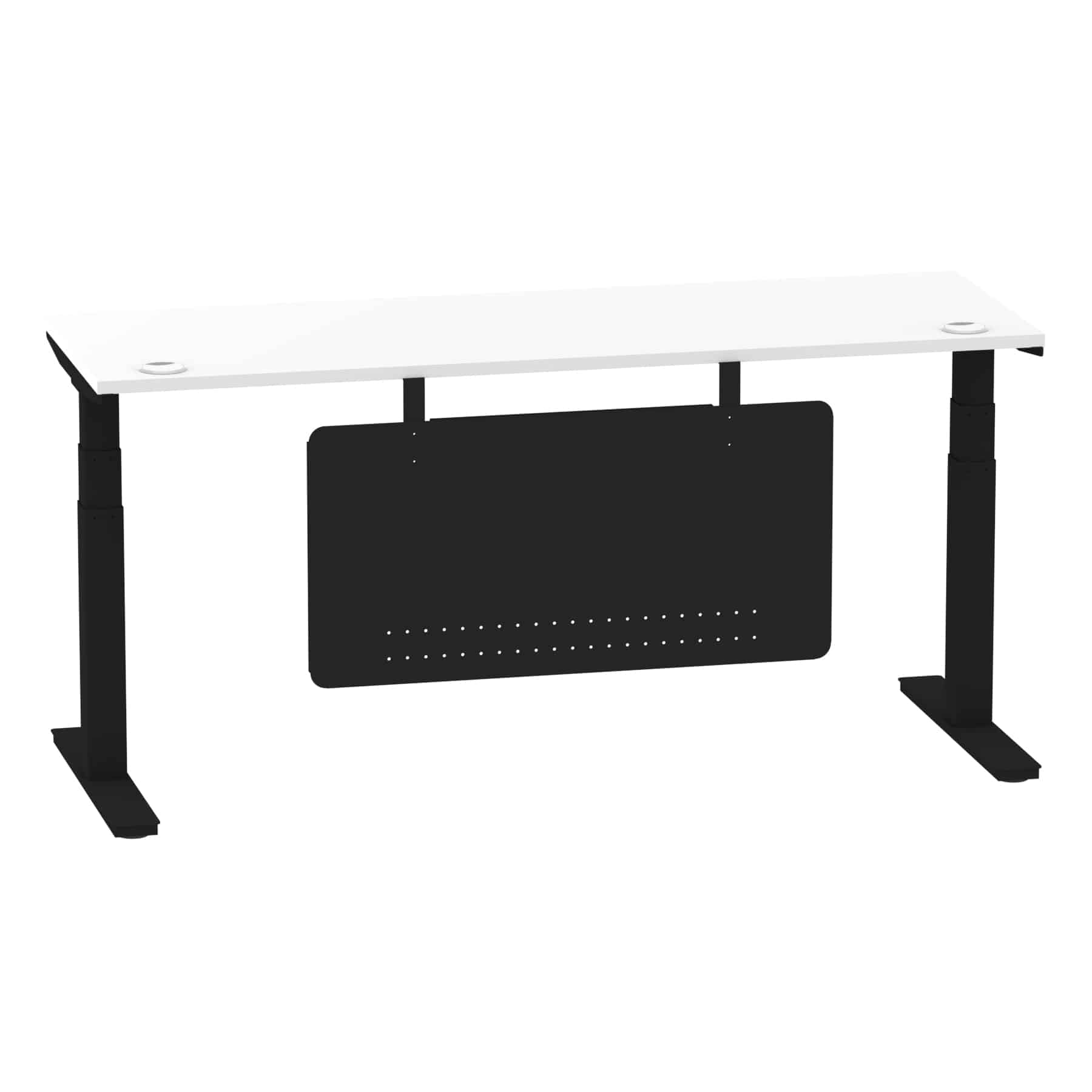 Air Height Adjustable Slimline Desk With Cable Ports With Steel Modesty Panel - Image 232