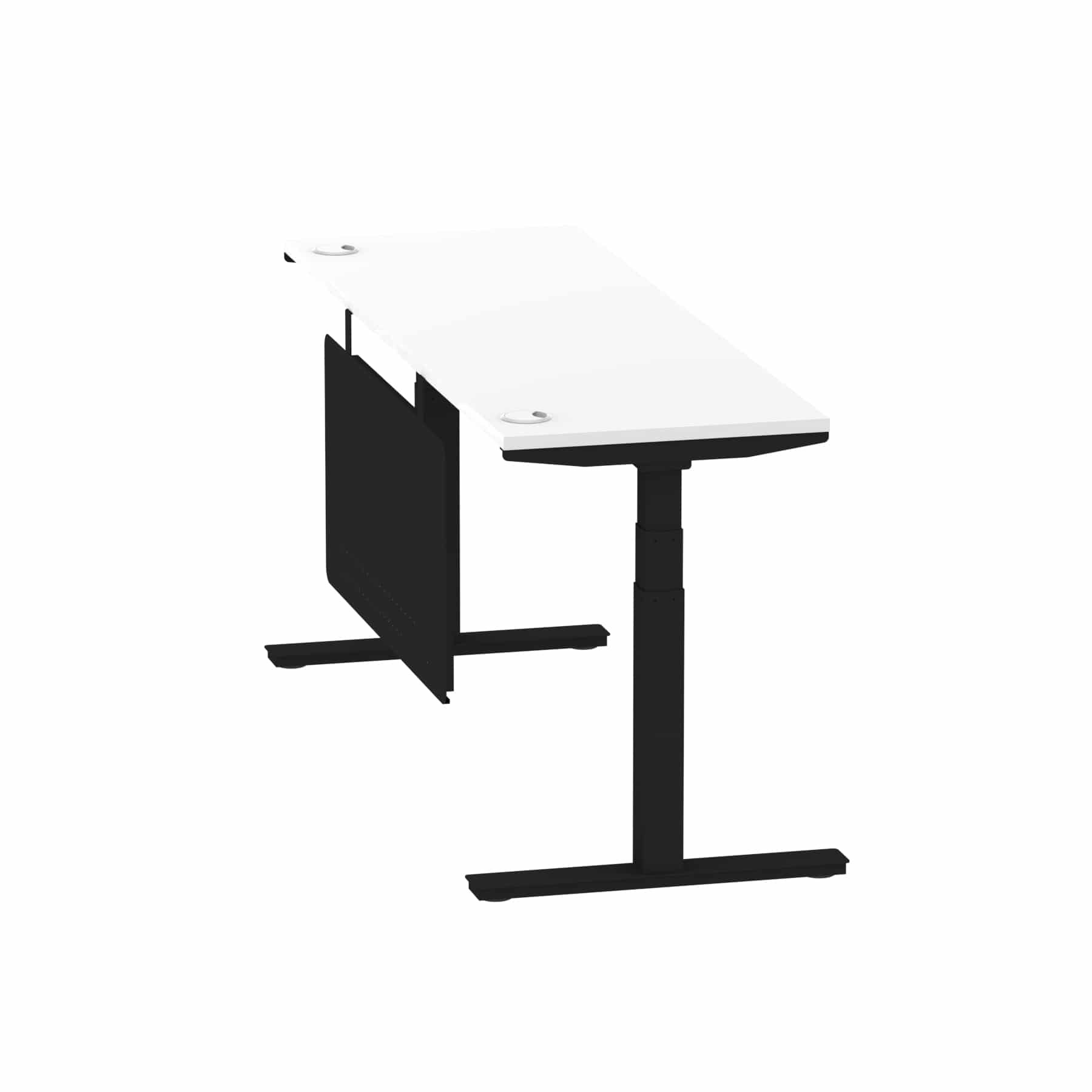 Air Height Adjustable Slimline Desk With Cable Ports With Steel Modesty Panel - Image 234