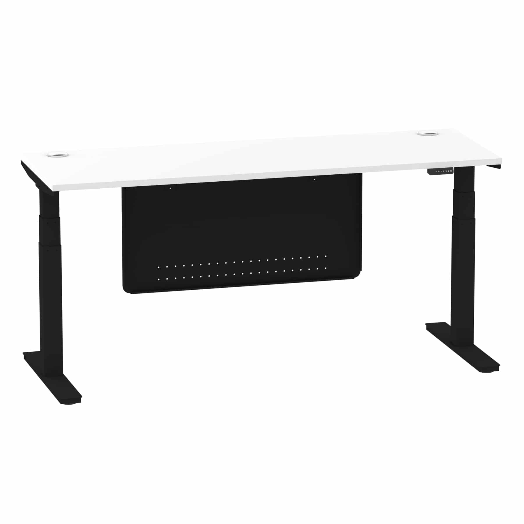 Air Height Adjustable Slimline Desk With Cable Ports With Steel Modesty Panel - Image 236