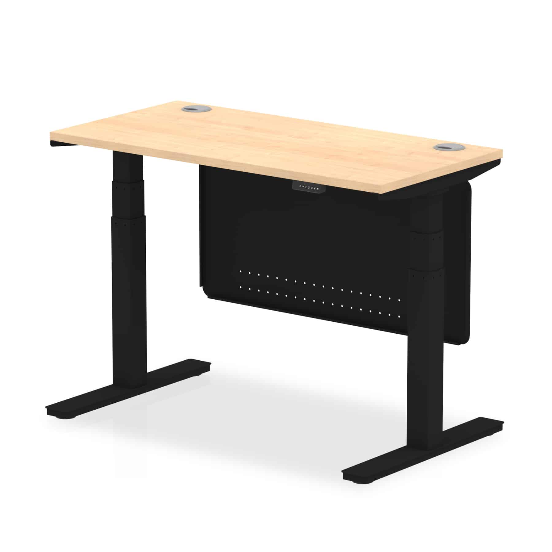 Air Height Adjustable Slimline Desk With Cable Ports With Steel Modesty Panel - Image 10