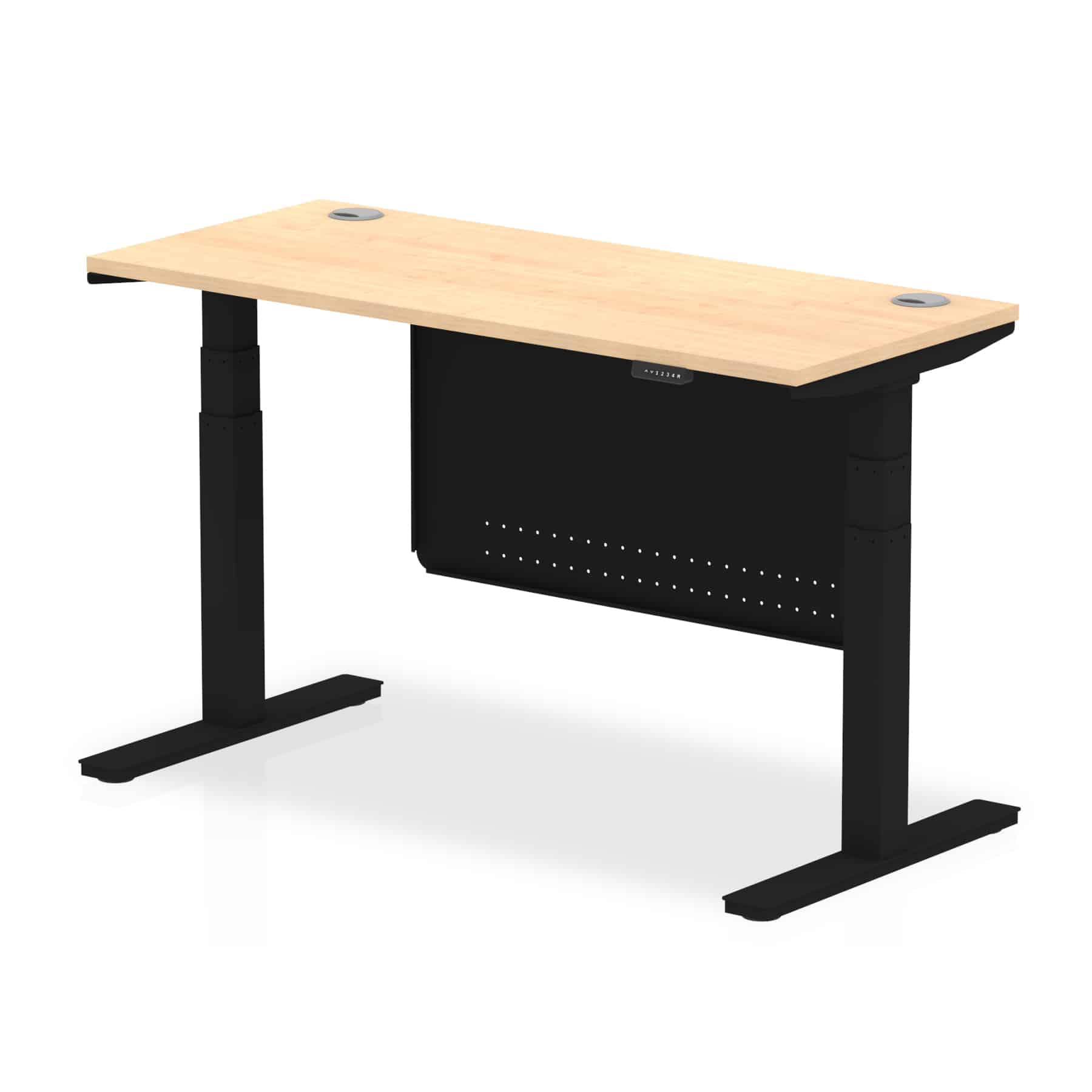 Air Height Adjustable Slimline Desk With Cable Ports With Steel Modesty Panel - Image 91