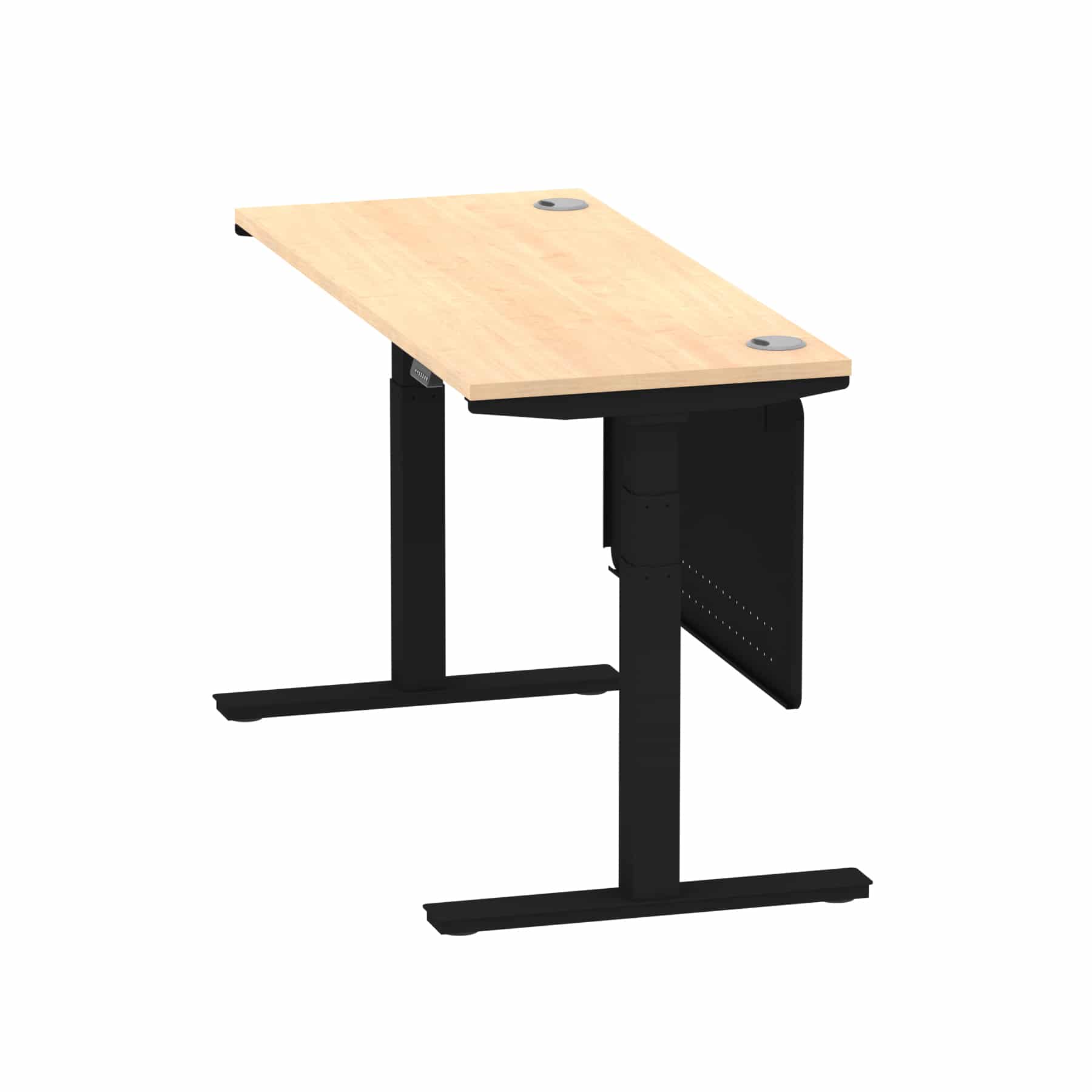 Air Height Adjustable Slimline Desk With Cable Ports With Steel Modesty Panel - Image 92