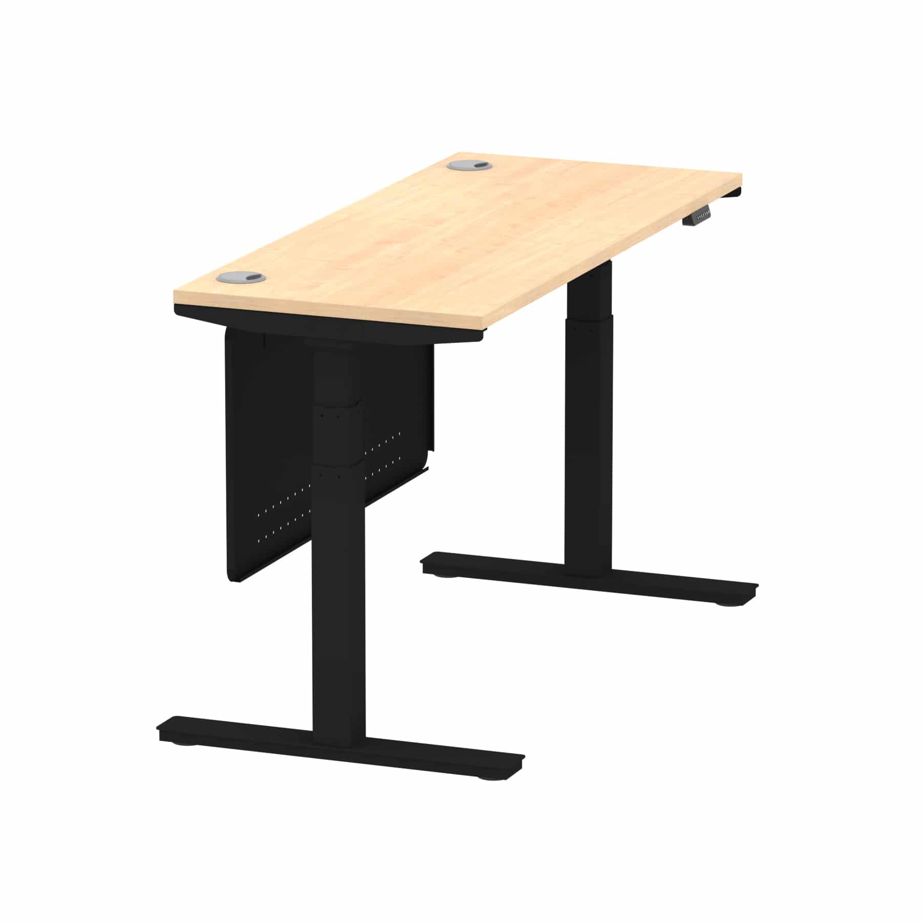 Air Height Adjustable Slimline Desk With Cable Ports With Steel Modesty Panel - Image 97