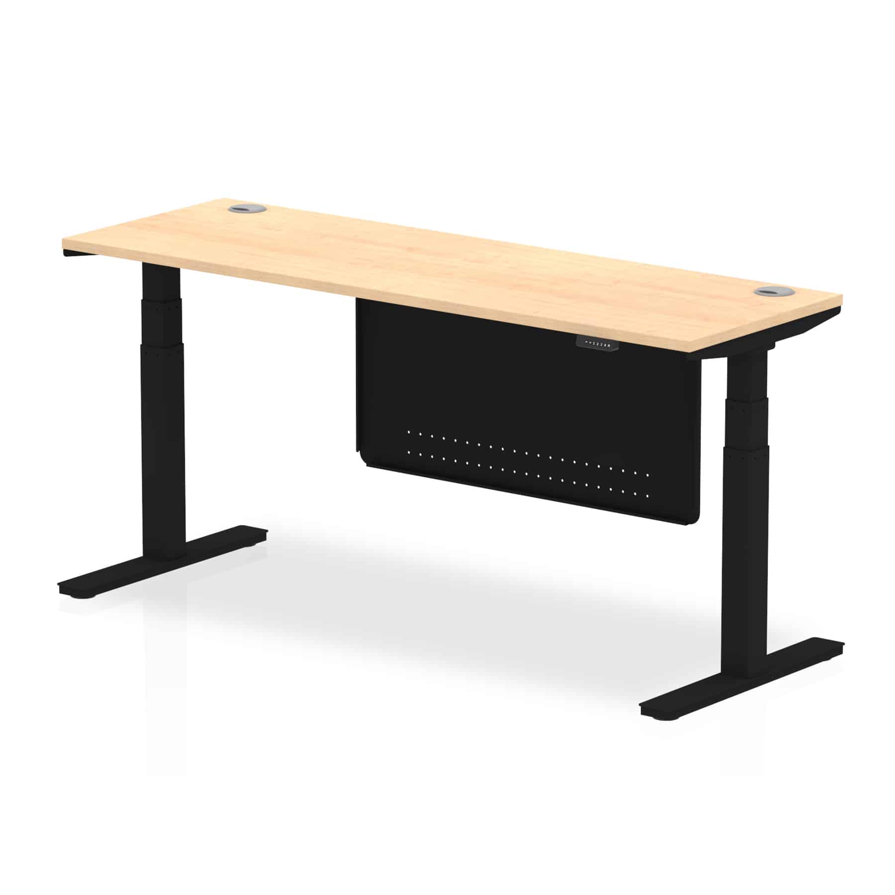 Air Height Adjustable Slimline Desk With Cable Ports With Steel Modesty Panel - Image 253