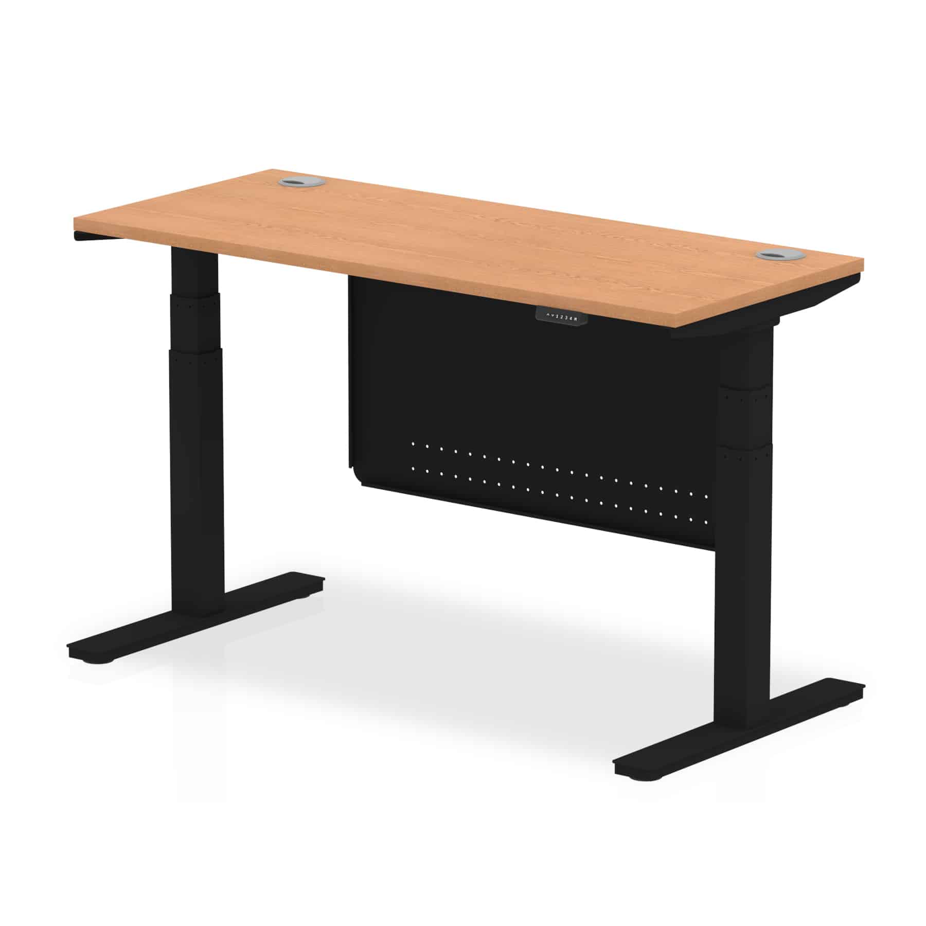 Air Height Adjustable Slimline Desk With Cable Ports With Steel Modesty Panel - Image 115