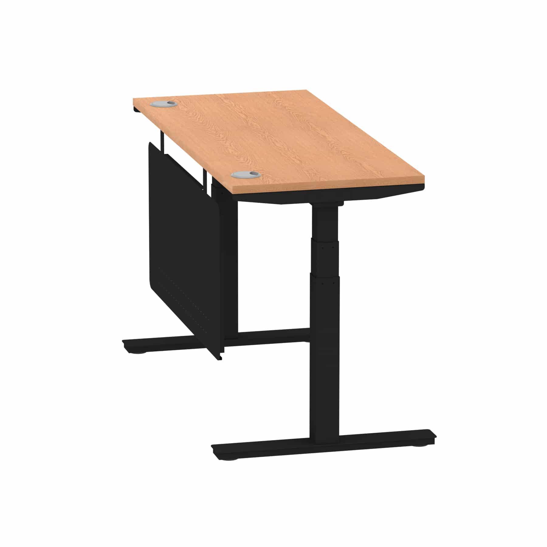 Air Height Adjustable Slimline Desk With Cable Ports With Steel Modesty Panel - Image 120