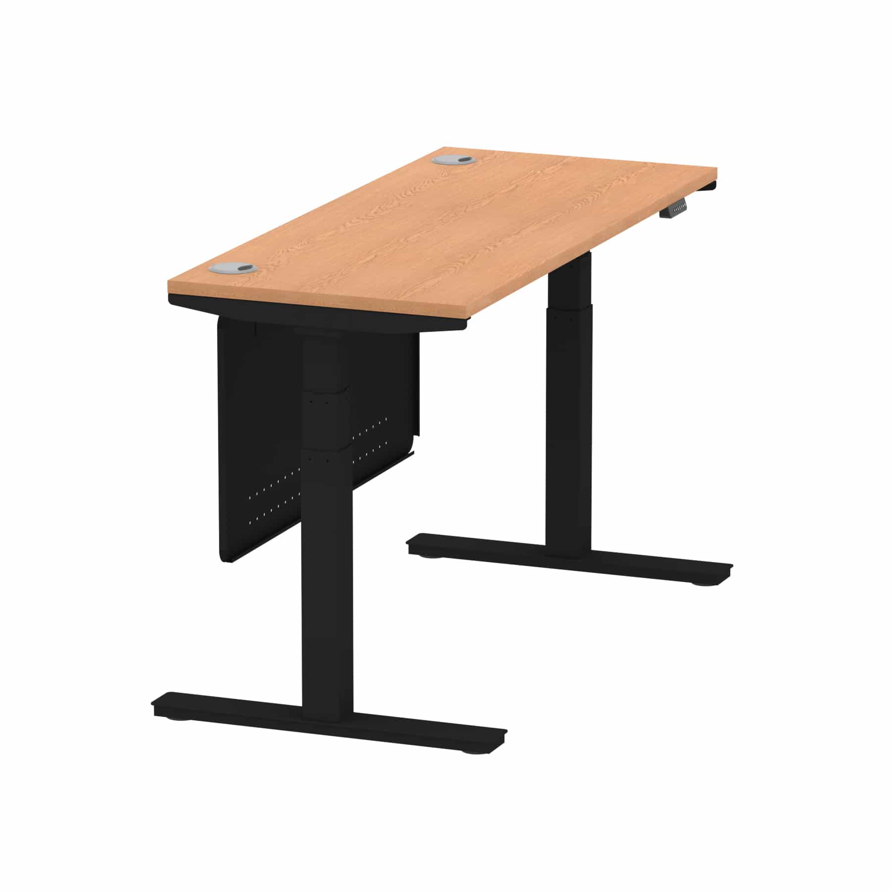 Air Height Adjustable Slimline Desk With Cable Ports With Steel Modesty Panel - Image 121
