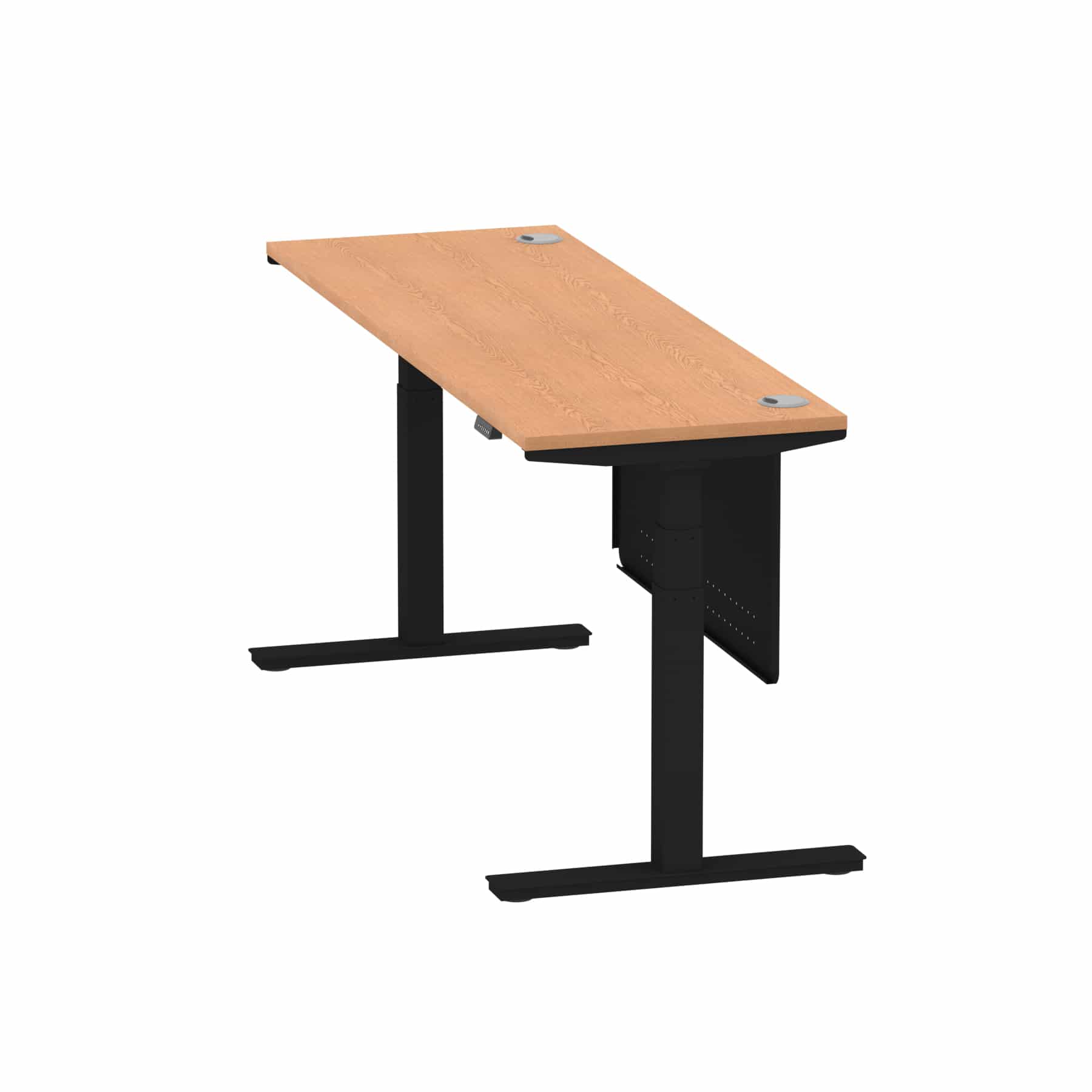 Air Height Adjustable Slimline Desk With Cable Ports With Steel Modesty Panel - Image 278