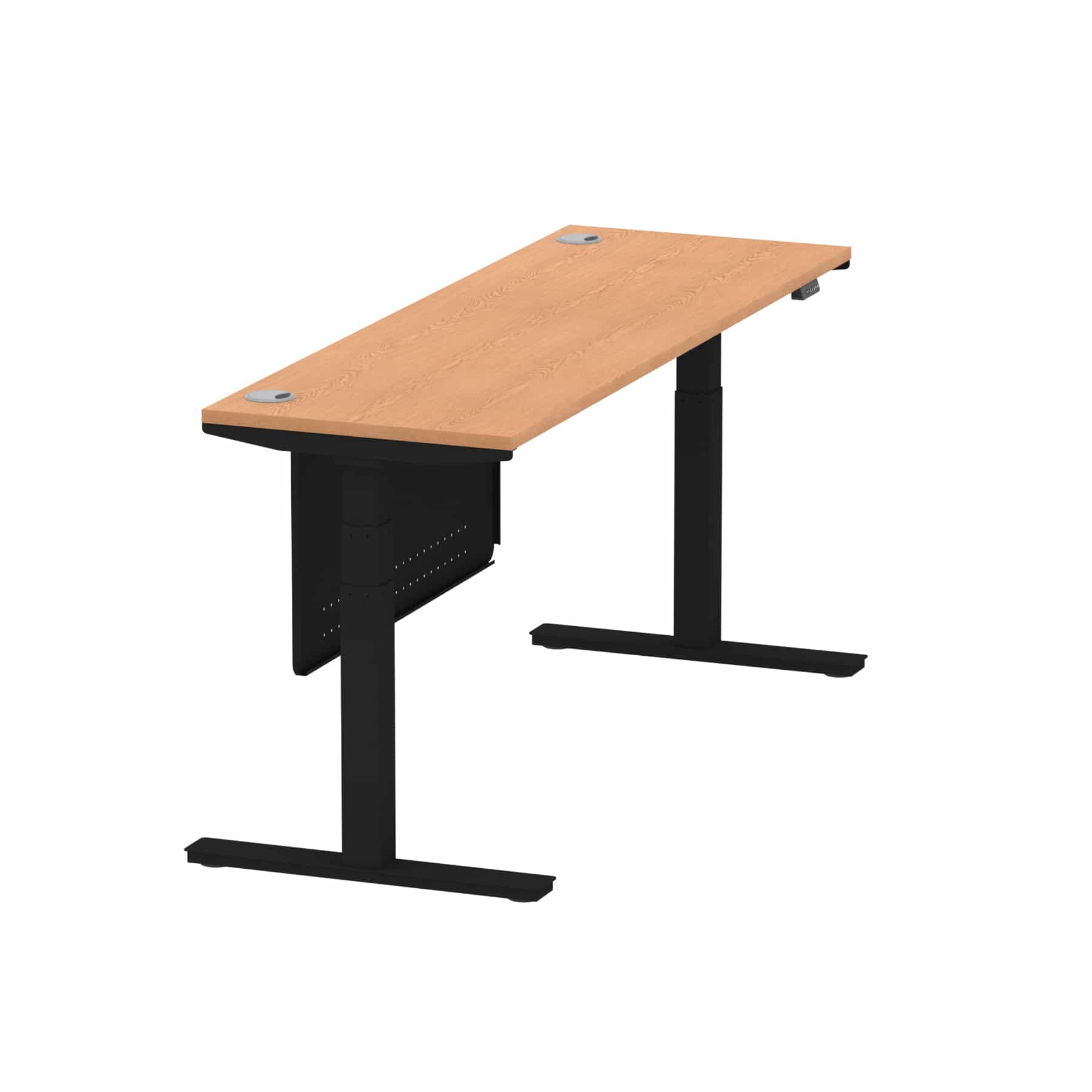 Air Height Adjustable Slimline Desk With Cable Ports With Steel Modesty Panel - Image 283