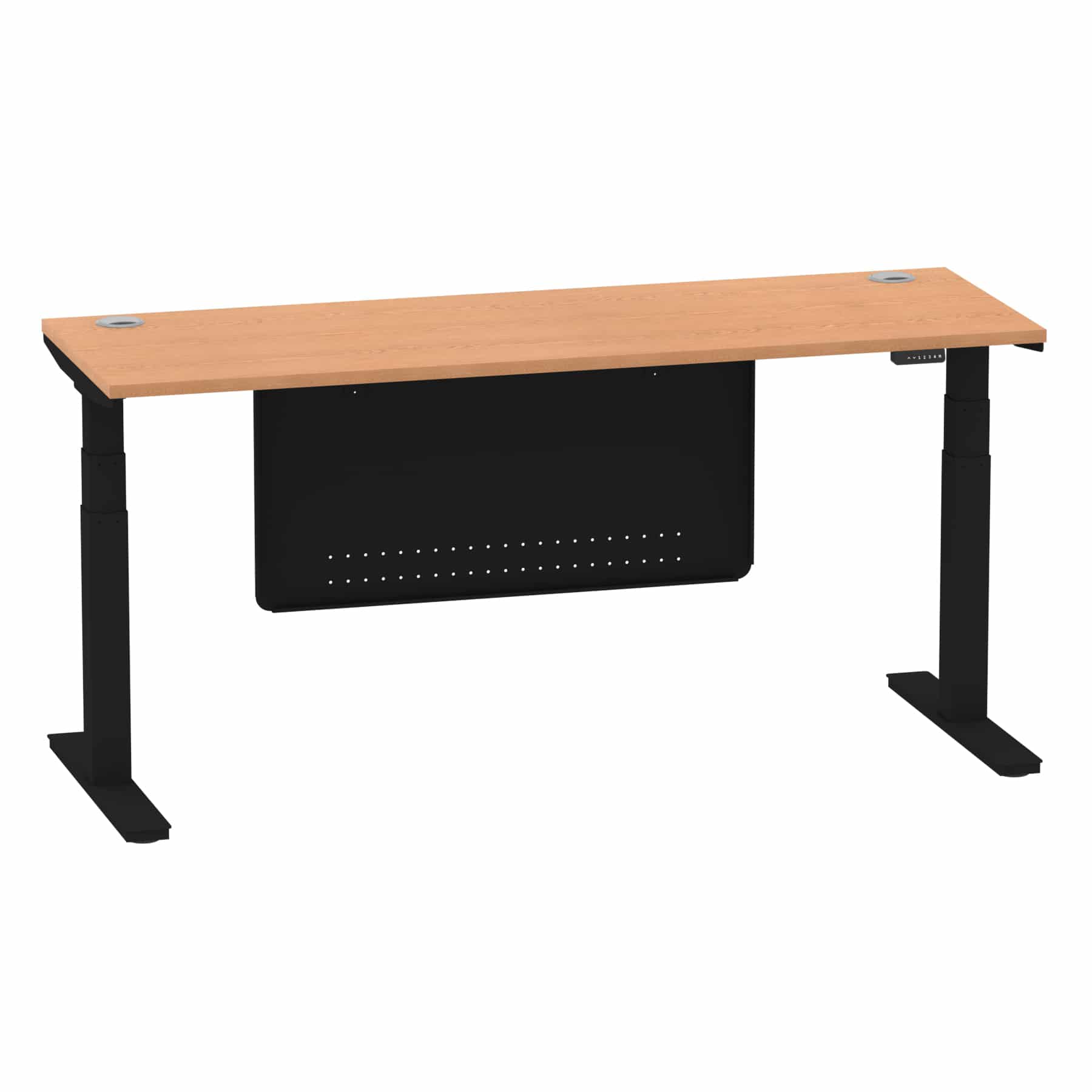 Air Height Adjustable Slimline Desk With Cable Ports With Steel Modesty Panel - Image 284