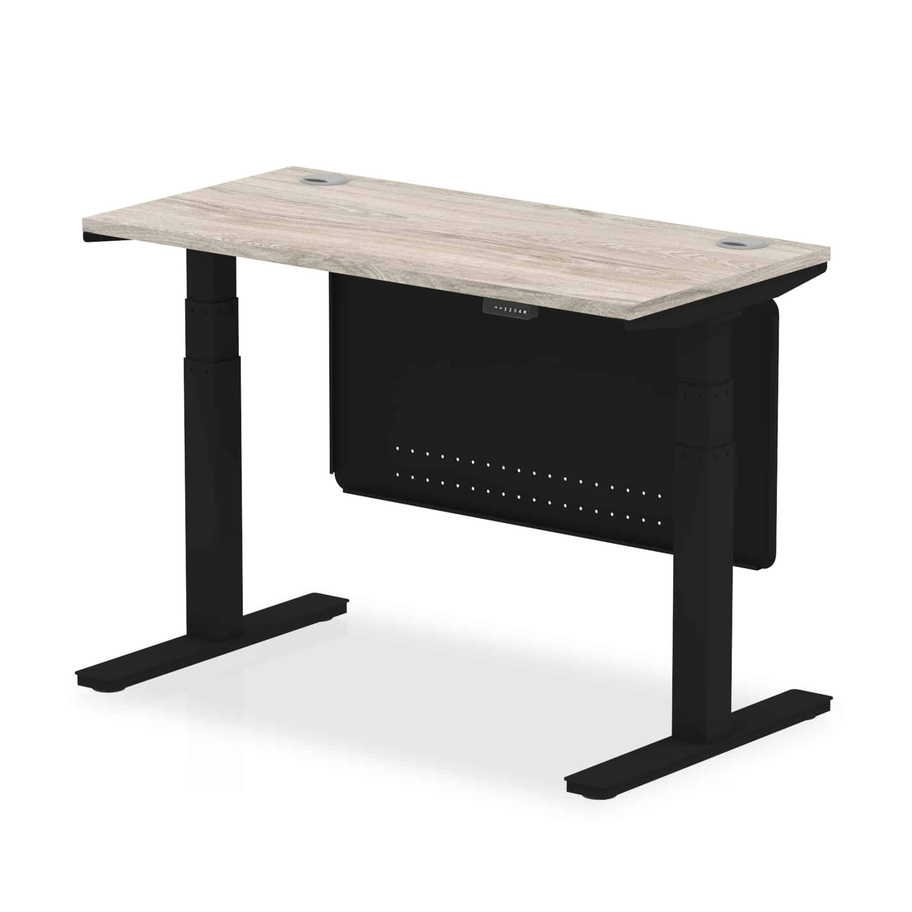 Air Height Adjustable Slimline Desk With Cable Ports With Steel Modesty Panel - Image 16