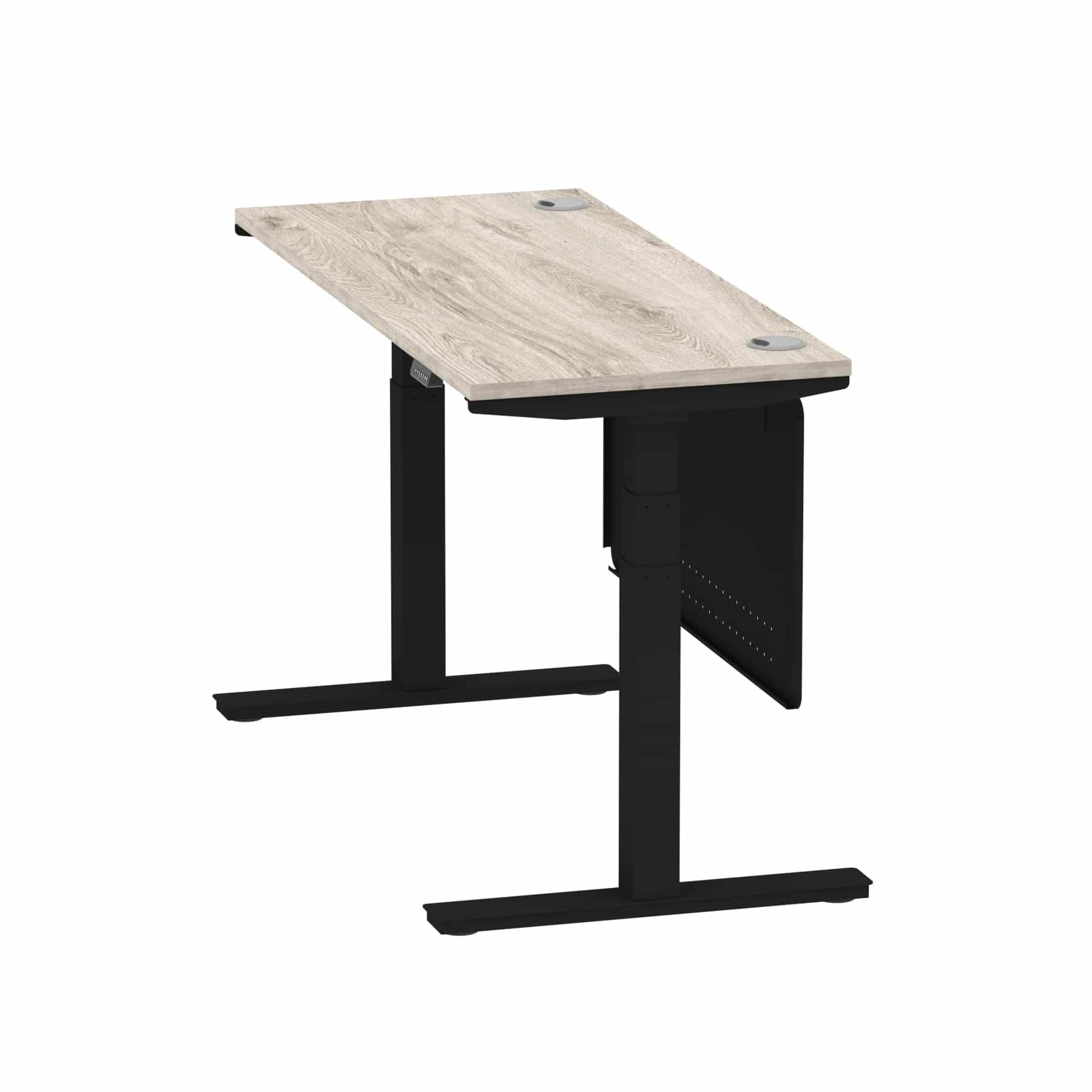 Air Height Adjustable Slimline Desk With Cable Ports With Steel Modesty Panel - Image 140