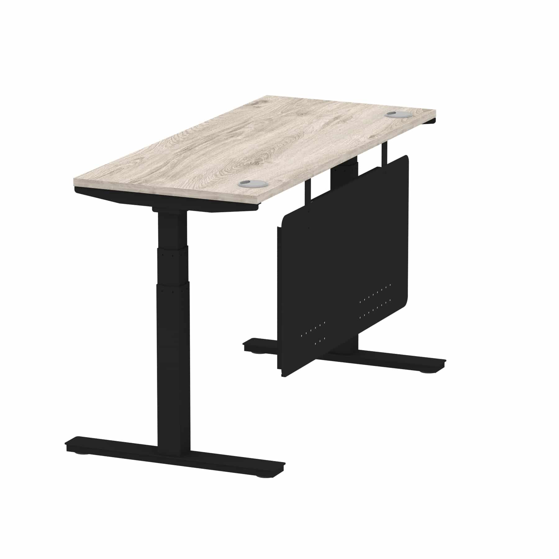 Air Height Adjustable Slimline Desk With Cable Ports With Steel Modesty Panel - Image 141