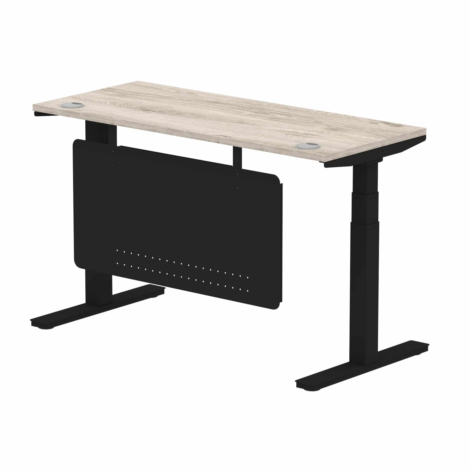 Air Height Adjustable Slimline Desk With Cable Ports With Steel Modesty Panel - Image 143