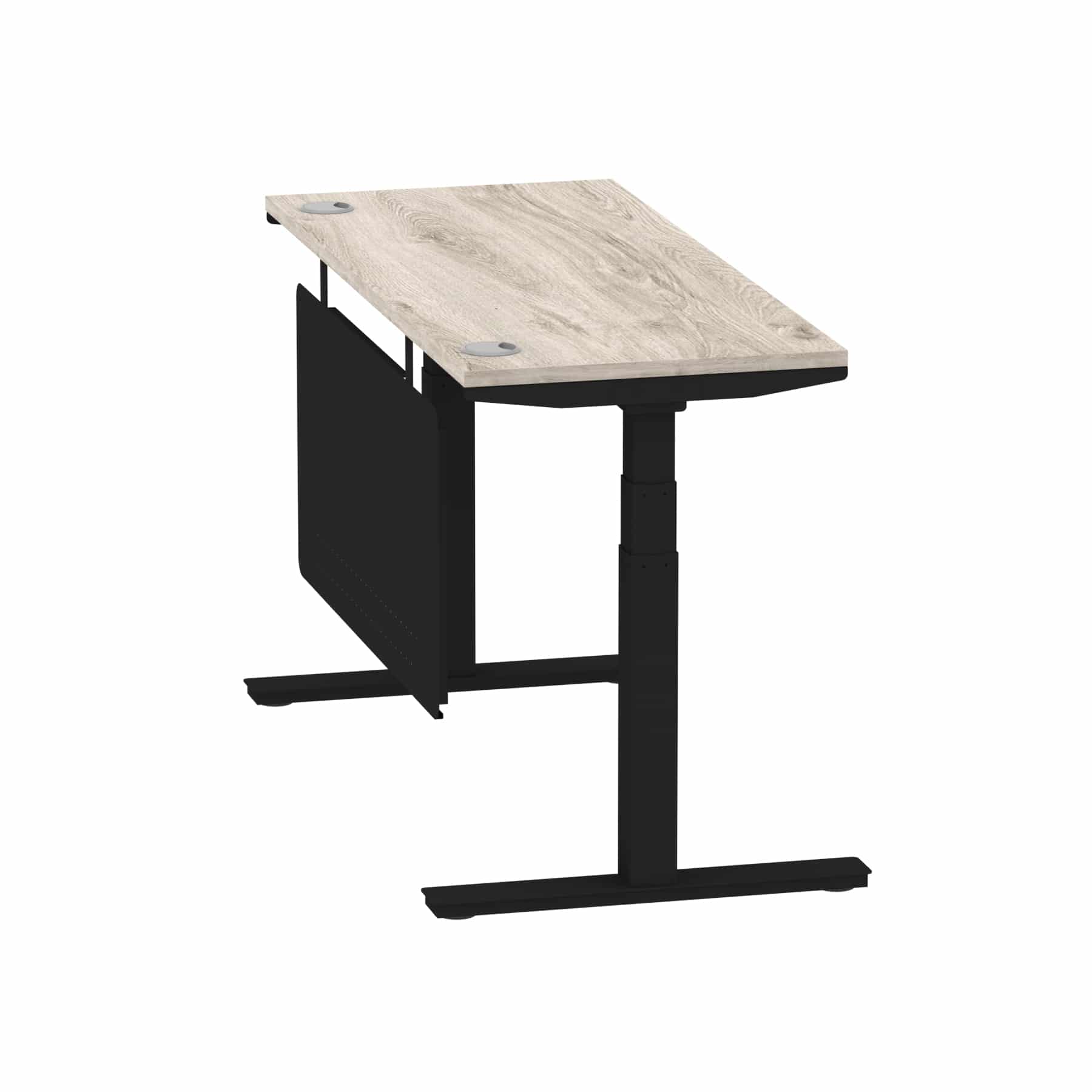 Air Height Adjustable Slimline Desk With Cable Ports With Steel Modesty Panel - Image 144