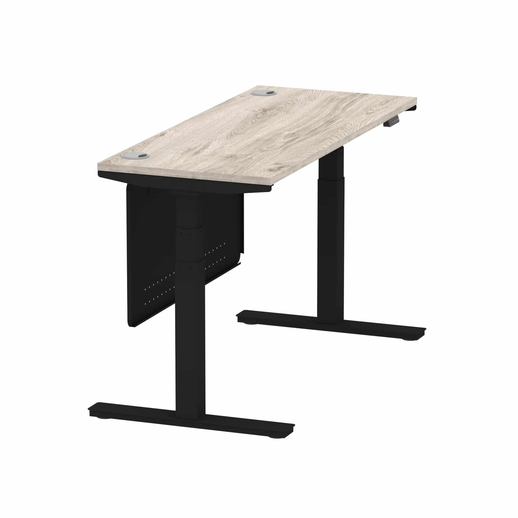 Air Height Adjustable Slimline Desk With Cable Ports With Steel Modesty Panel - Image 145
