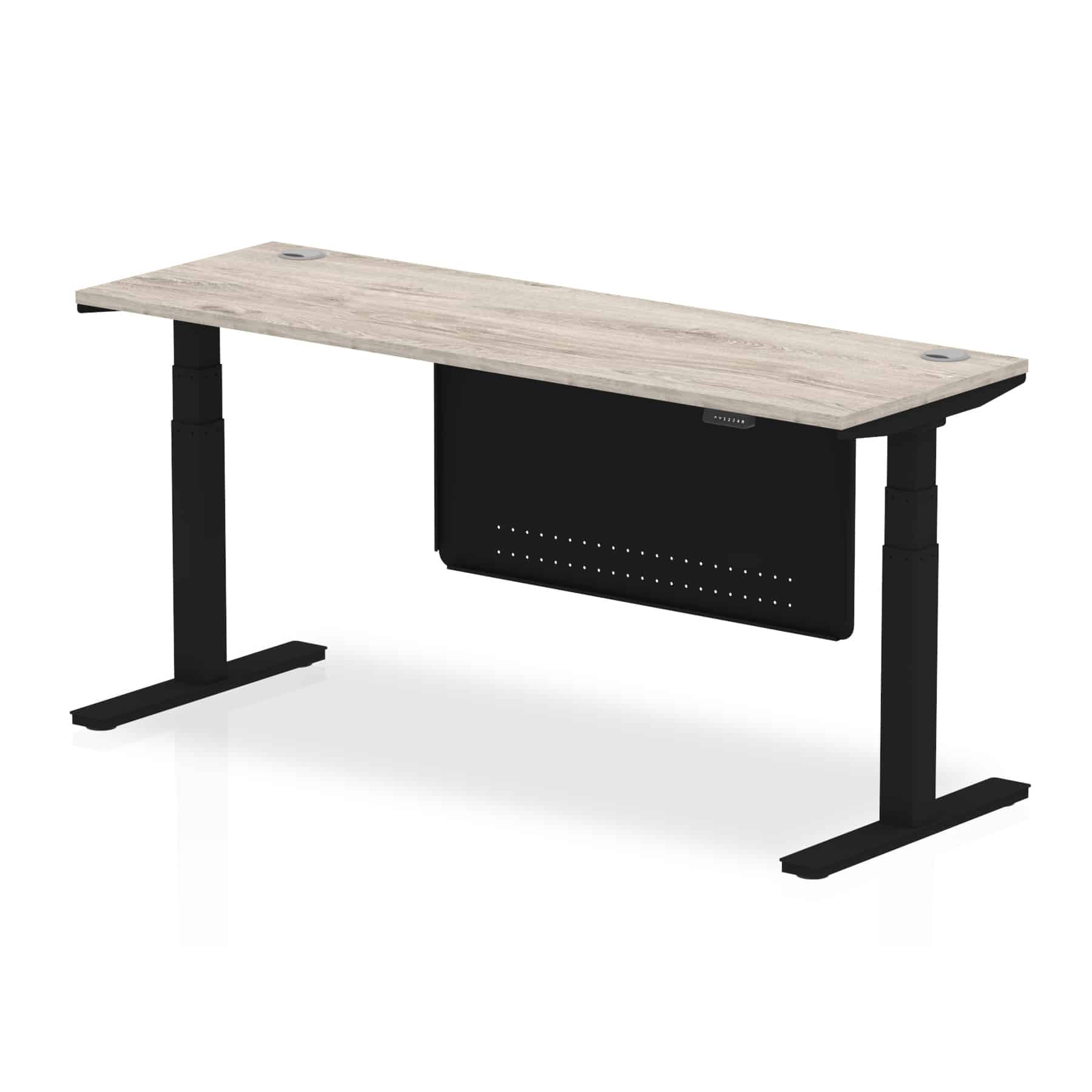 Air Height Adjustable Slimline Desk With Cable Ports With Steel Modesty Panel - Image 301