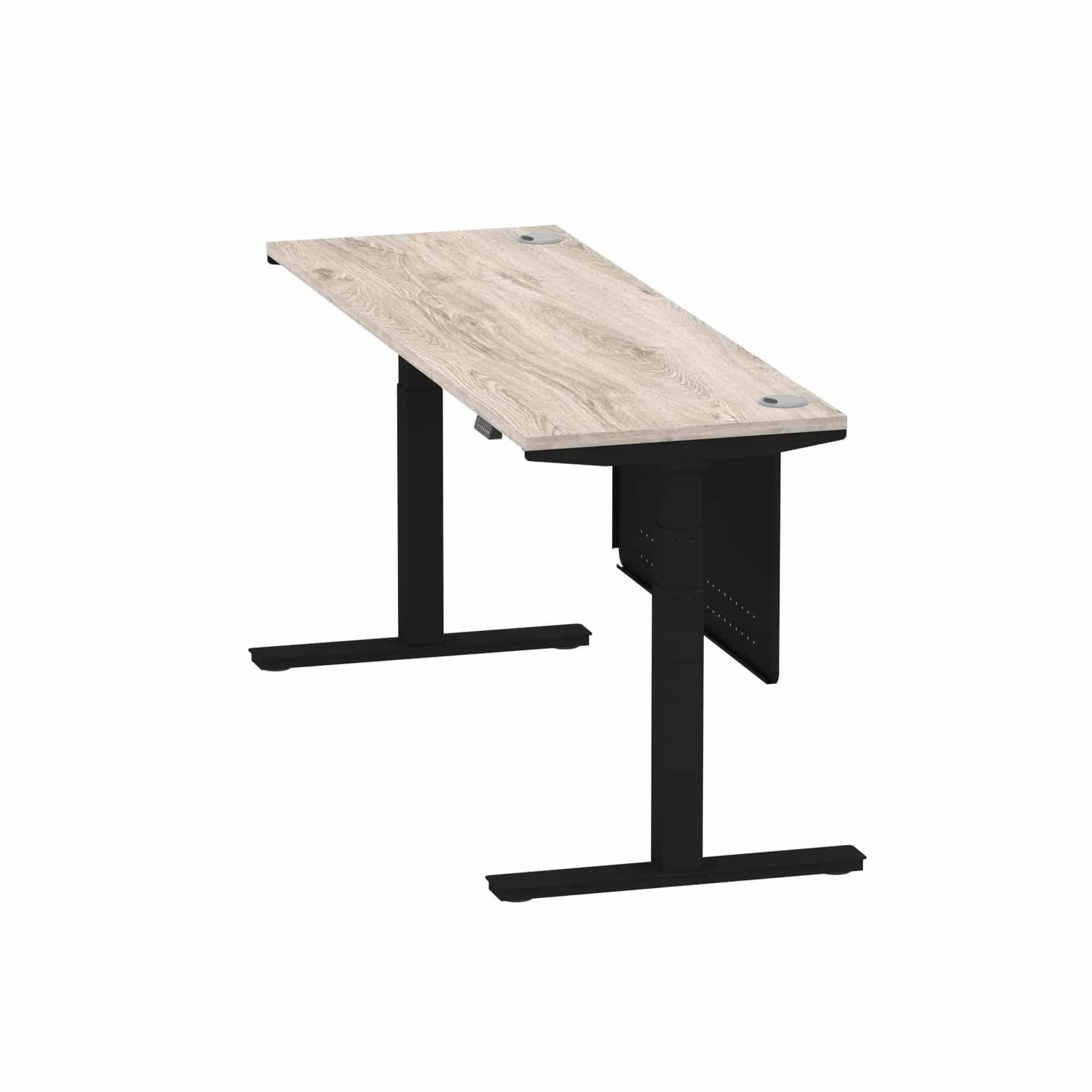 Air Height Adjustable Slimline Desk With Cable Ports With Steel Modesty Panel - Image 302