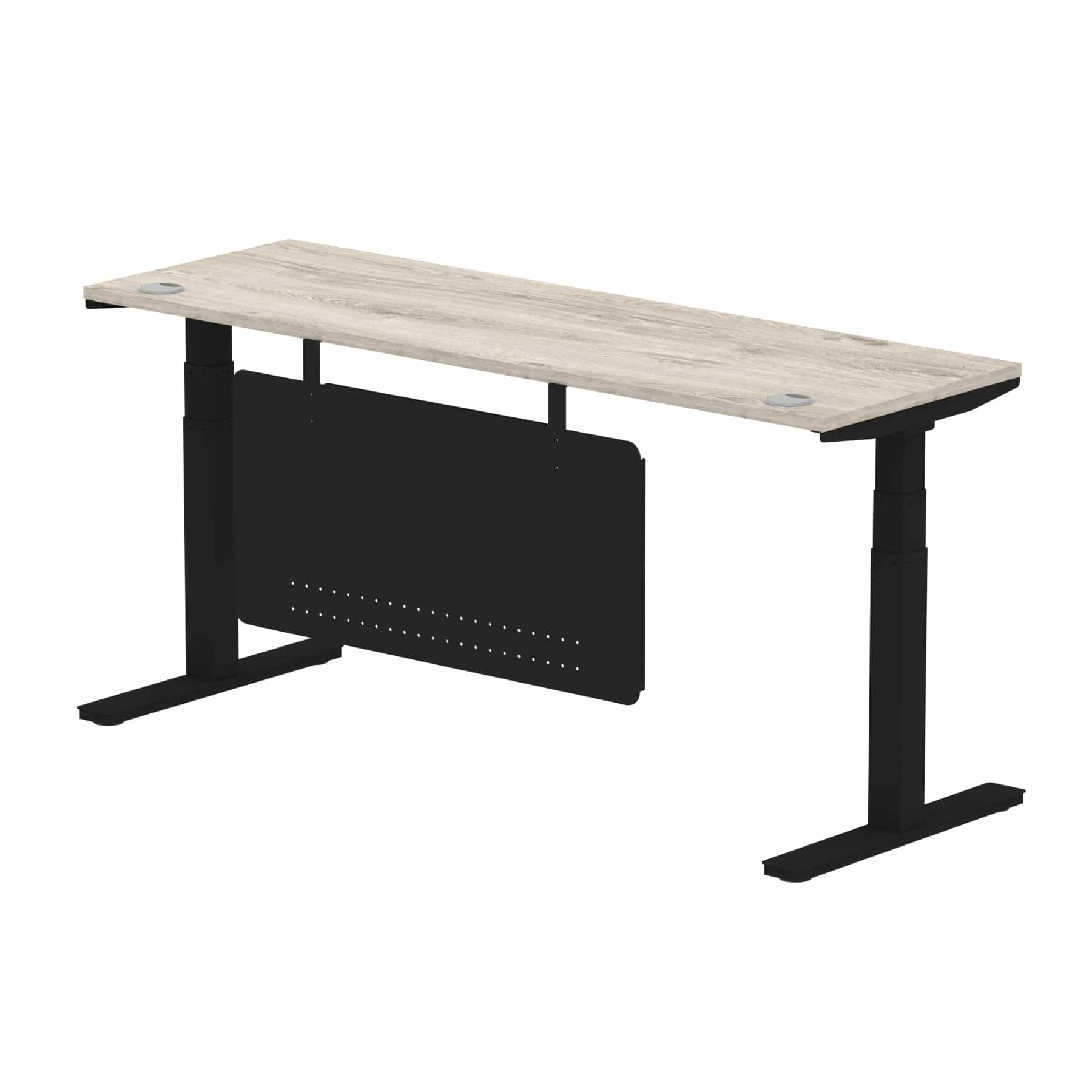 Air Height Adjustable Slimline Desk With Cable Ports With Steel Modesty Panel - Image 305