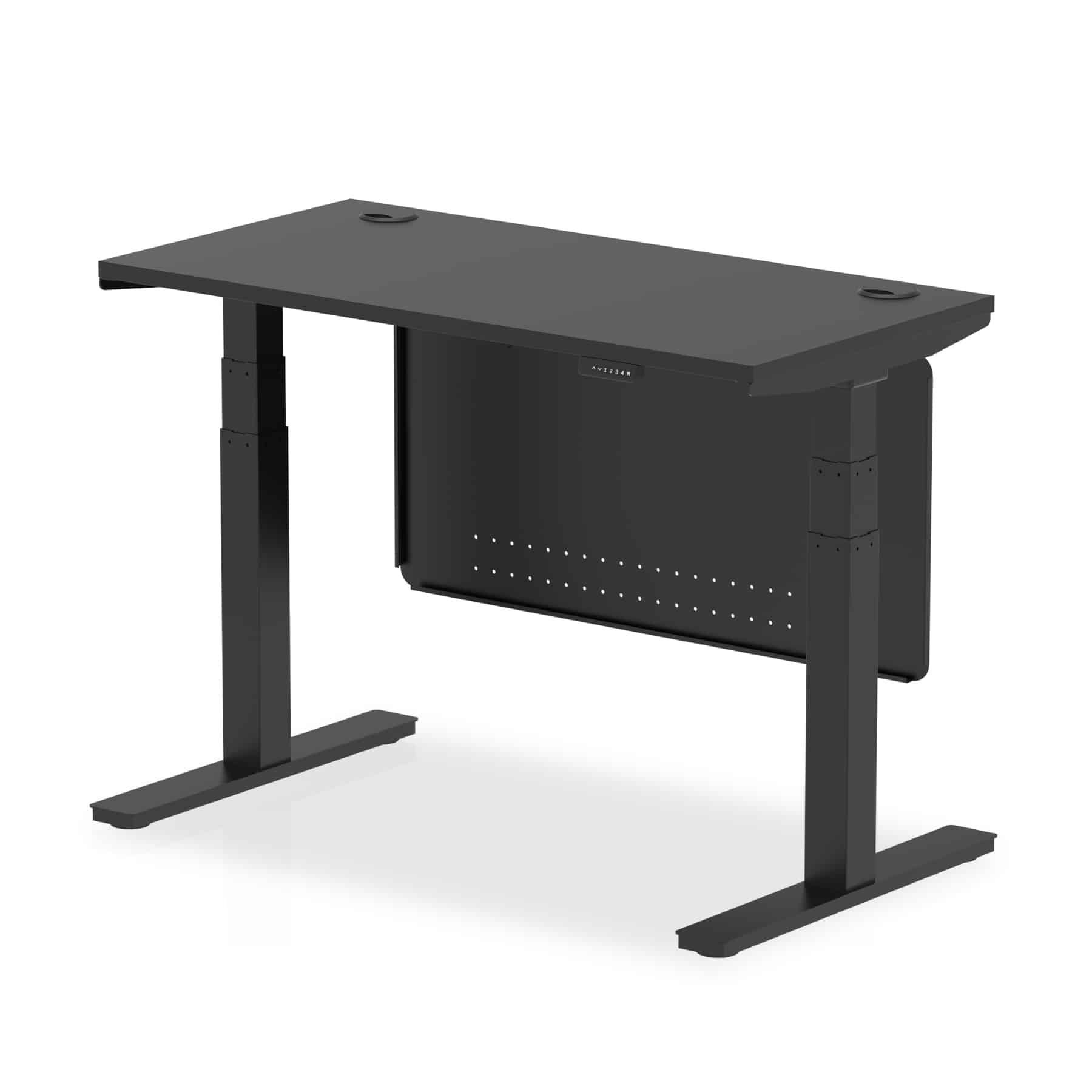 Air Height Adjustable Slimline Desk With Cable Ports With Steel Modesty Panel - Image 325