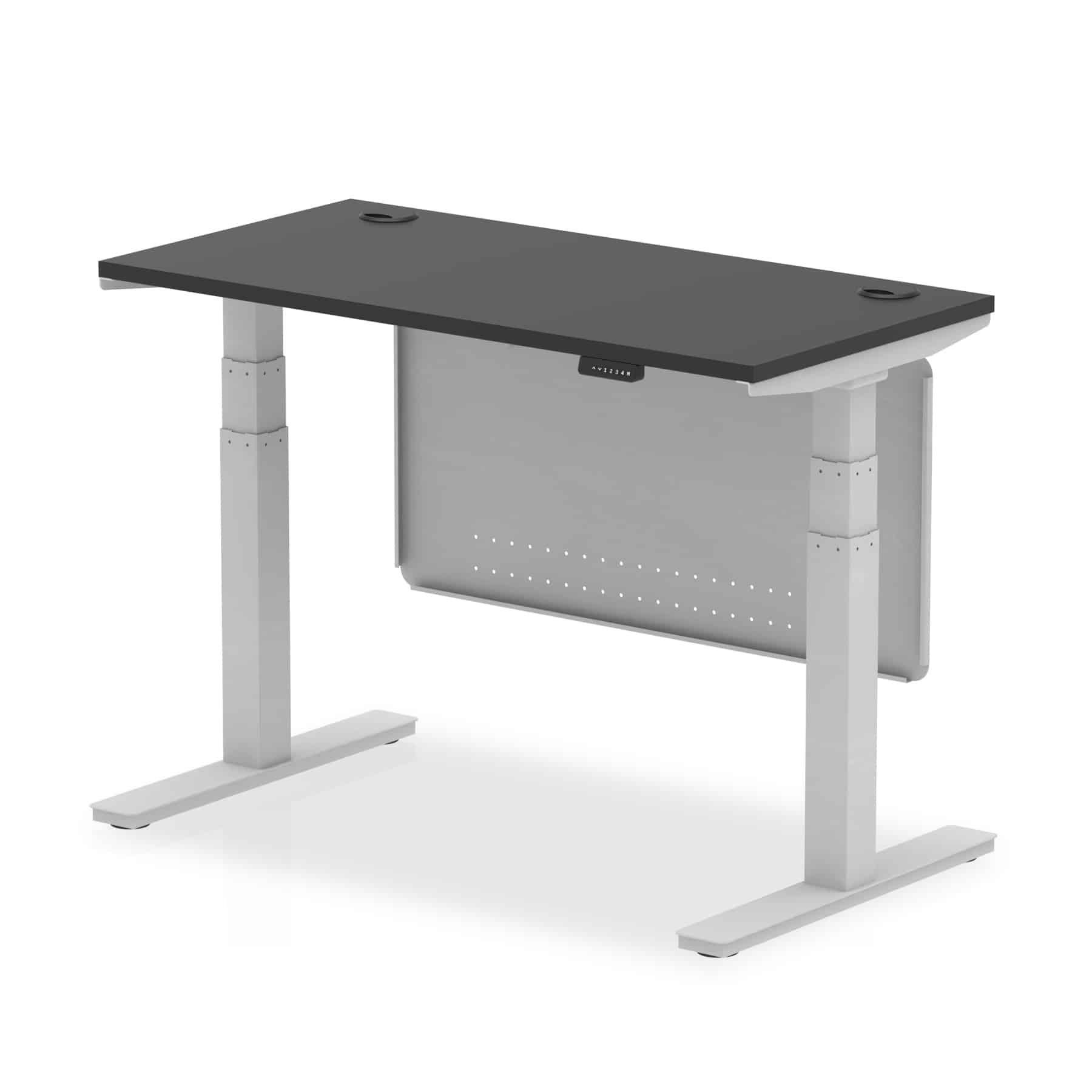 Air Height Adjustable Slimline Desk With Cable Ports With Steel Modesty Panel - Image 326