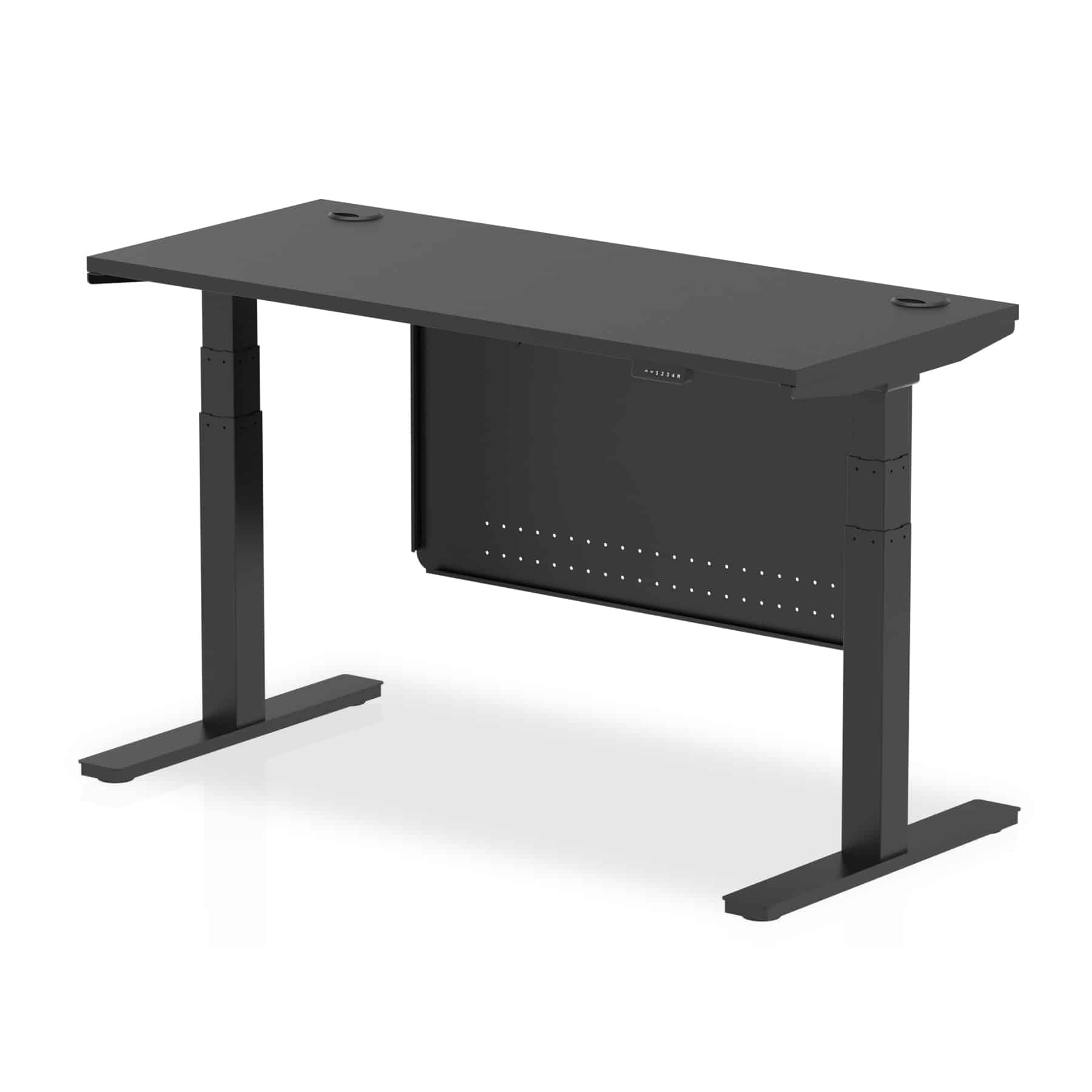 Air Height Adjustable Slimline Desk With Cable Ports With Steel Modesty Panel - Image 328