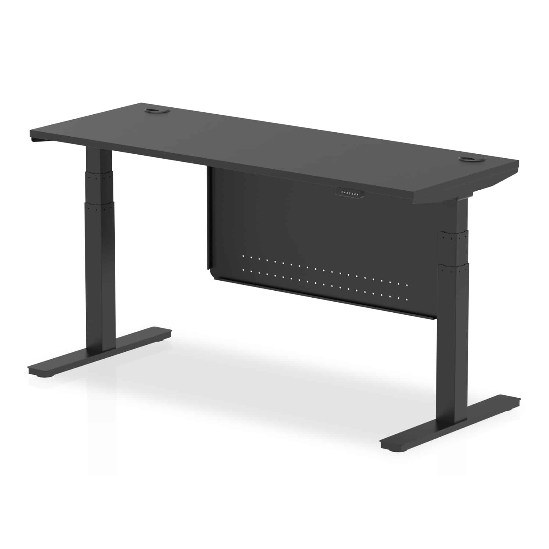 Air Height Adjustable Slimline Desk With Cable Ports With Steel Modesty Panel - Image 331