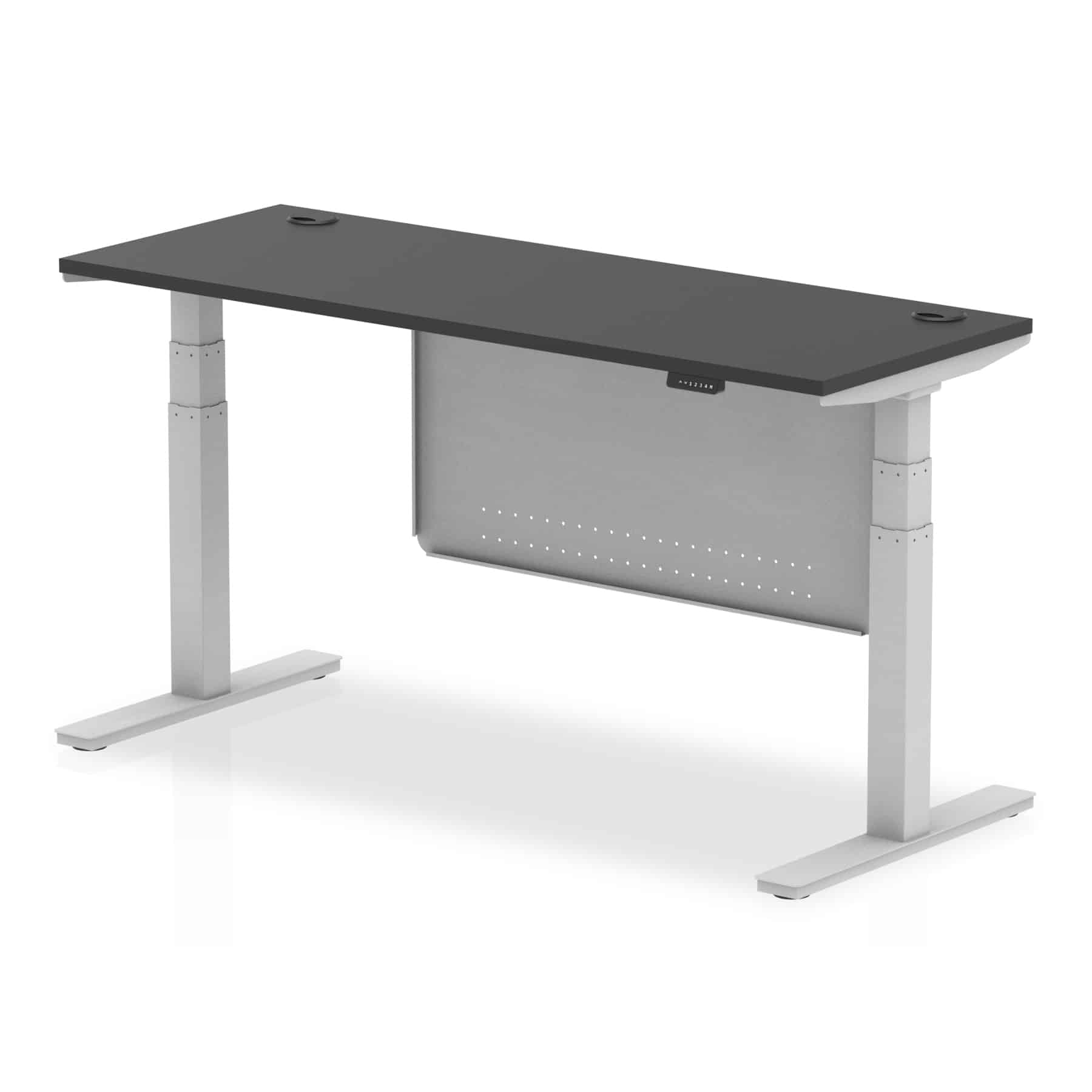 Air Height Adjustable Slimline Desk With Cable Ports With Steel Modesty Panel - Image 332