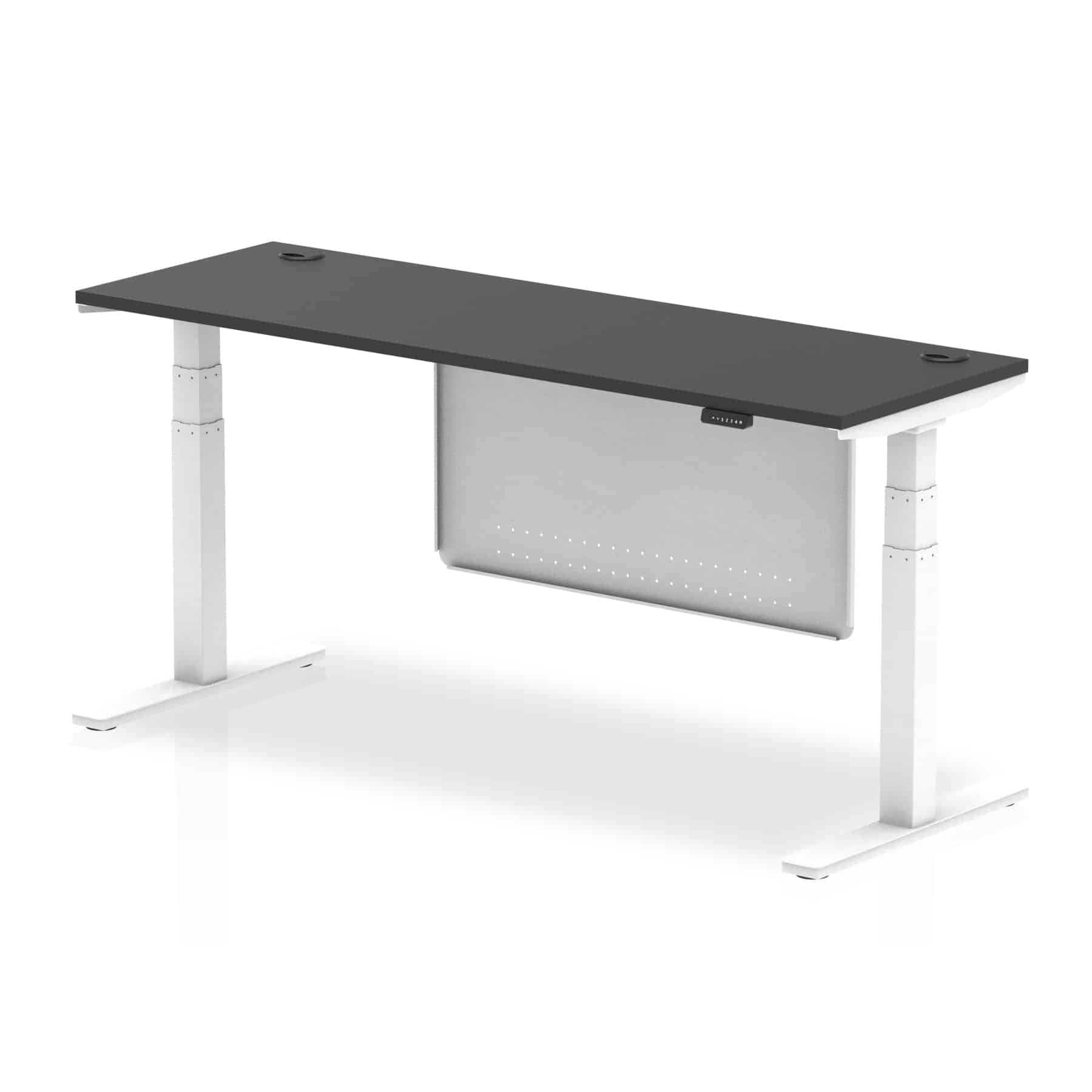 Air Height Adjustable Slimline Desk With Cable Ports With Steel Modesty Panel - Image 336