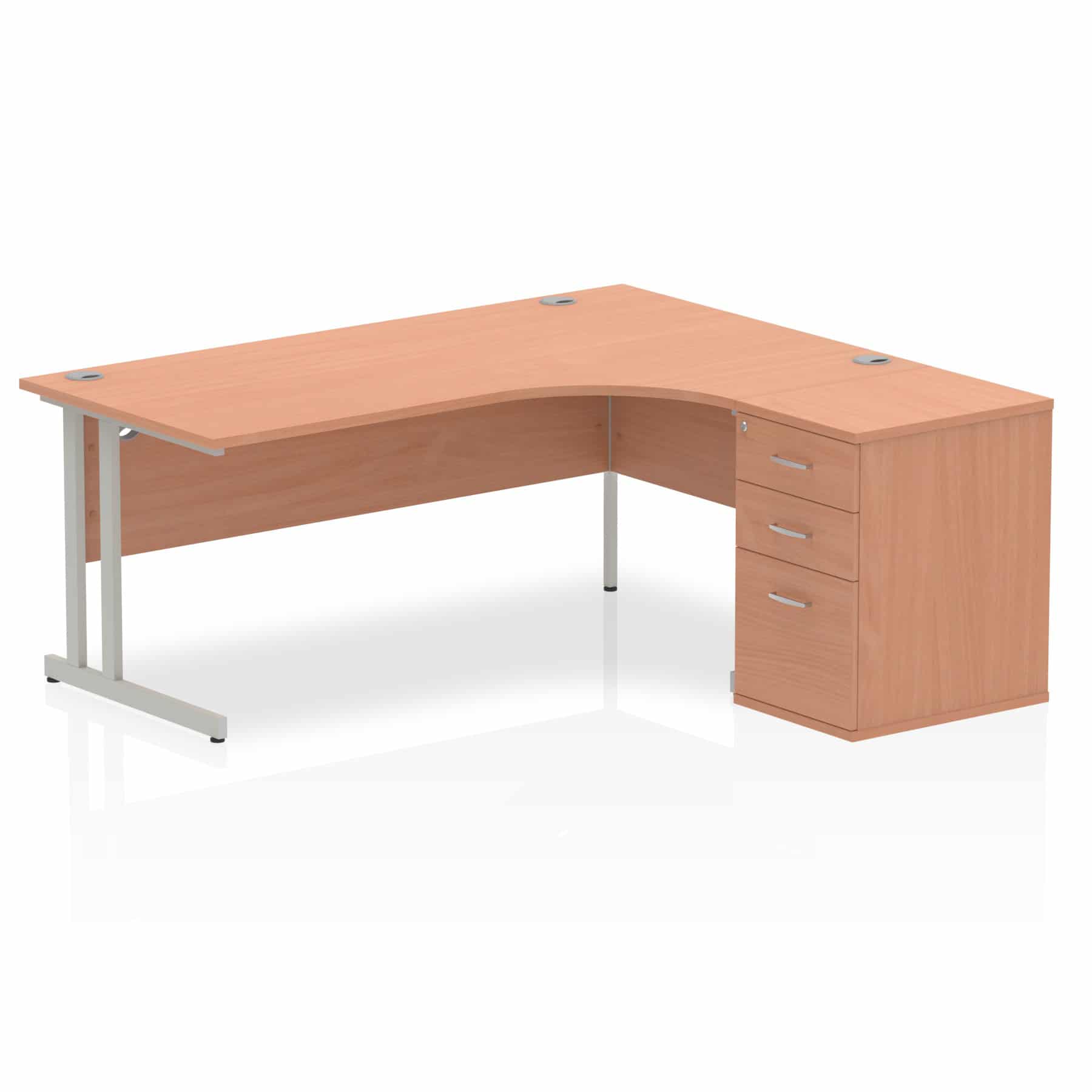 Impulse 1800mm Cantilever Right Crescent Desk Workstation - Image 2
