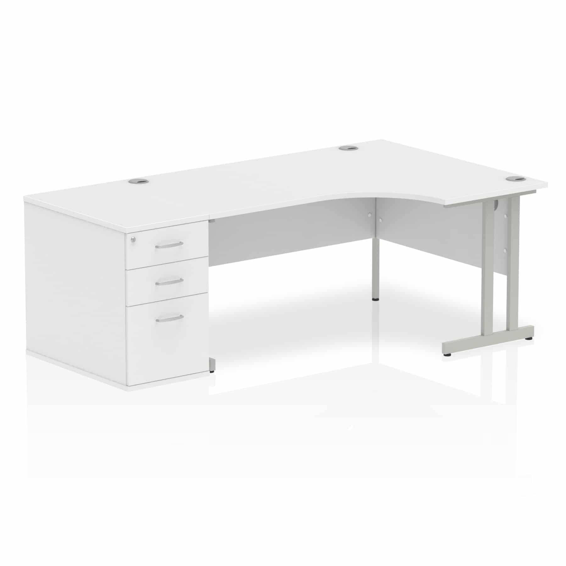 Impulse 1600mm Cantilever Right Crescent Desk Workstation - Image 35