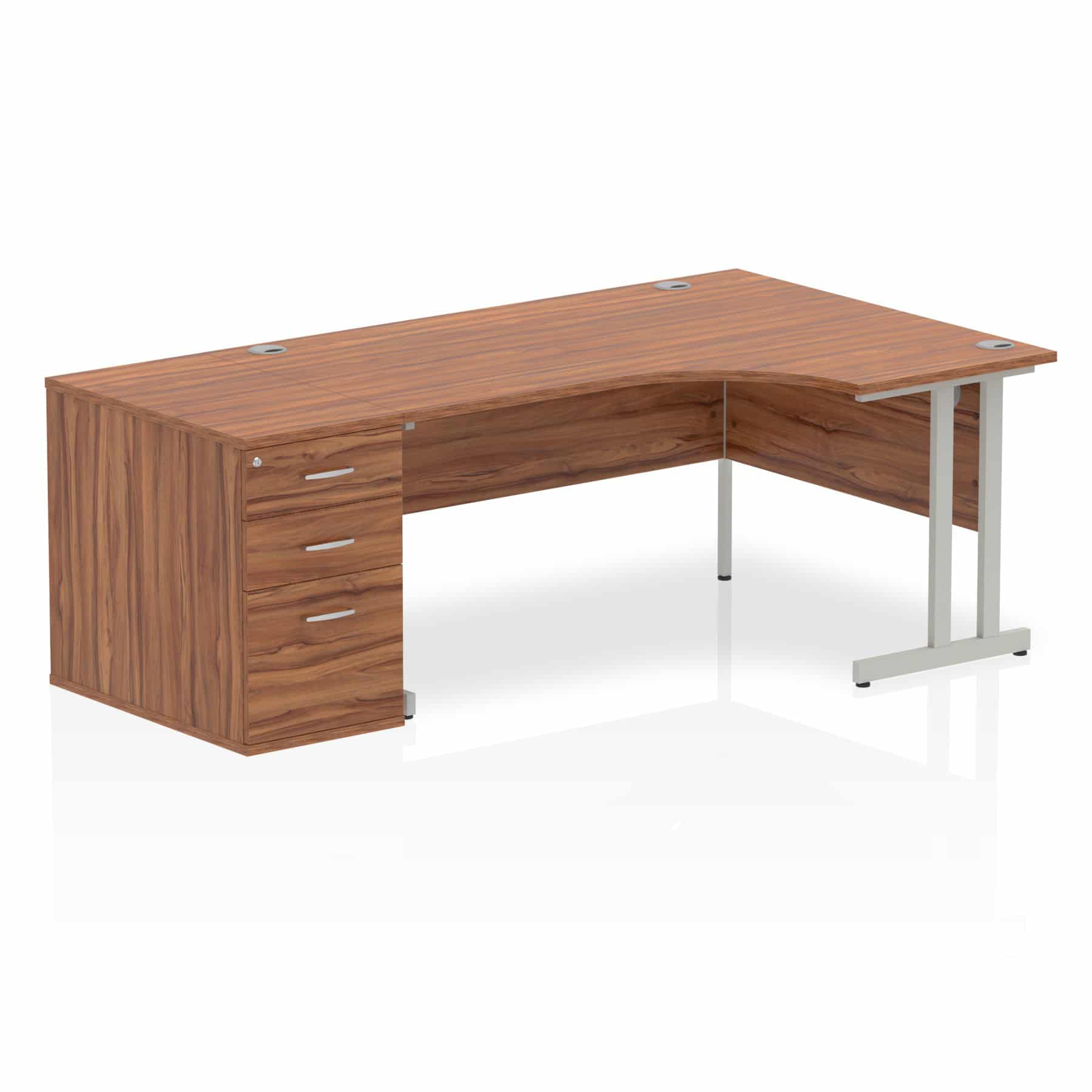 Impulse 1600mm Cantilever Right Crescent Desk Workstation - Image 29