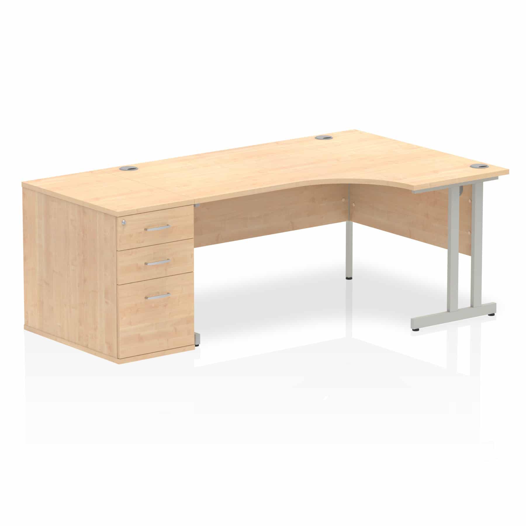 Impulse 1600mm Cantilever Right Crescent Desk Workstation - Image 17