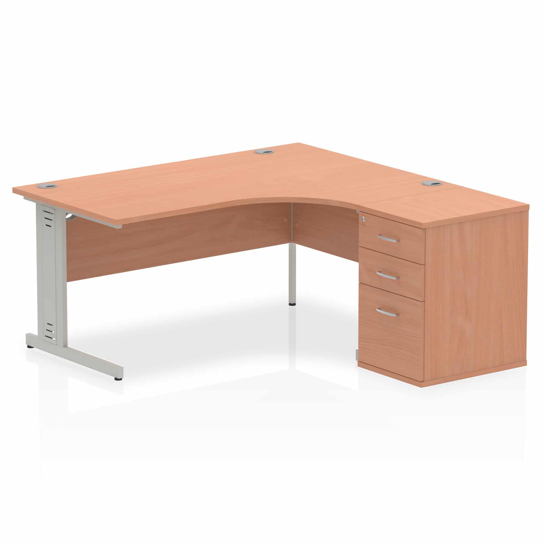 Impulse 1600mm Cable Managed Right Crescent Desk Workstation - Image 2