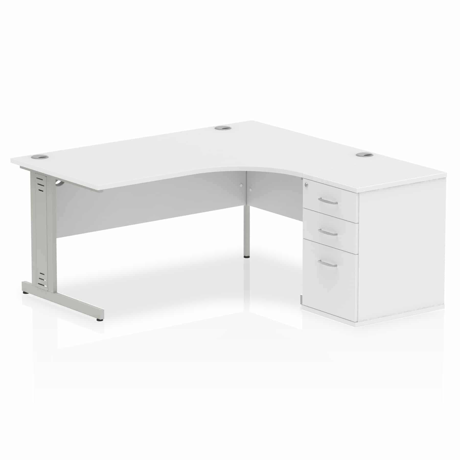 Impulse 1600mm Cable Managed Right Crescent Desk Workstation - Image 32