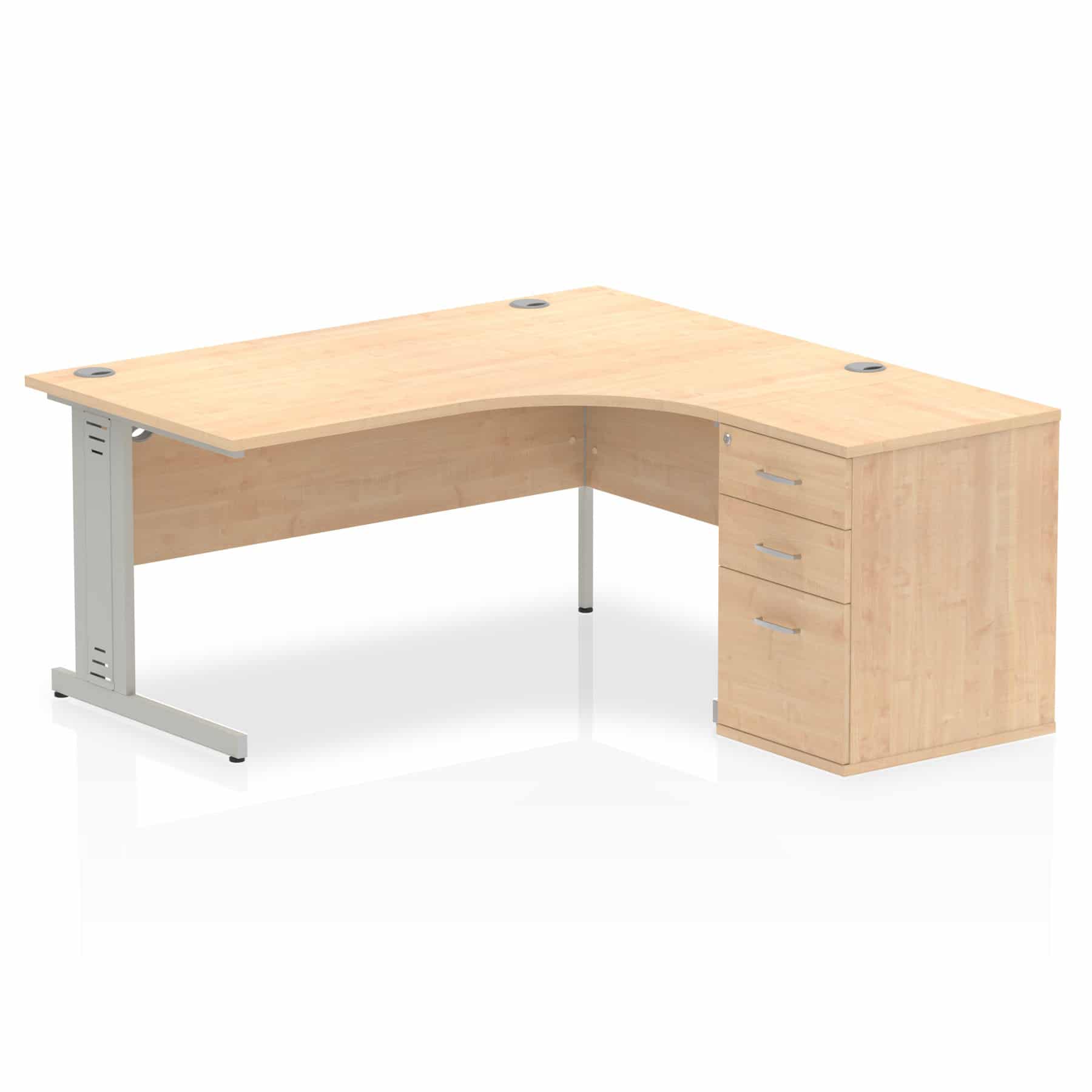 Impulse 1600mm Cable Managed Right Crescent Desk Workstation - Image 14